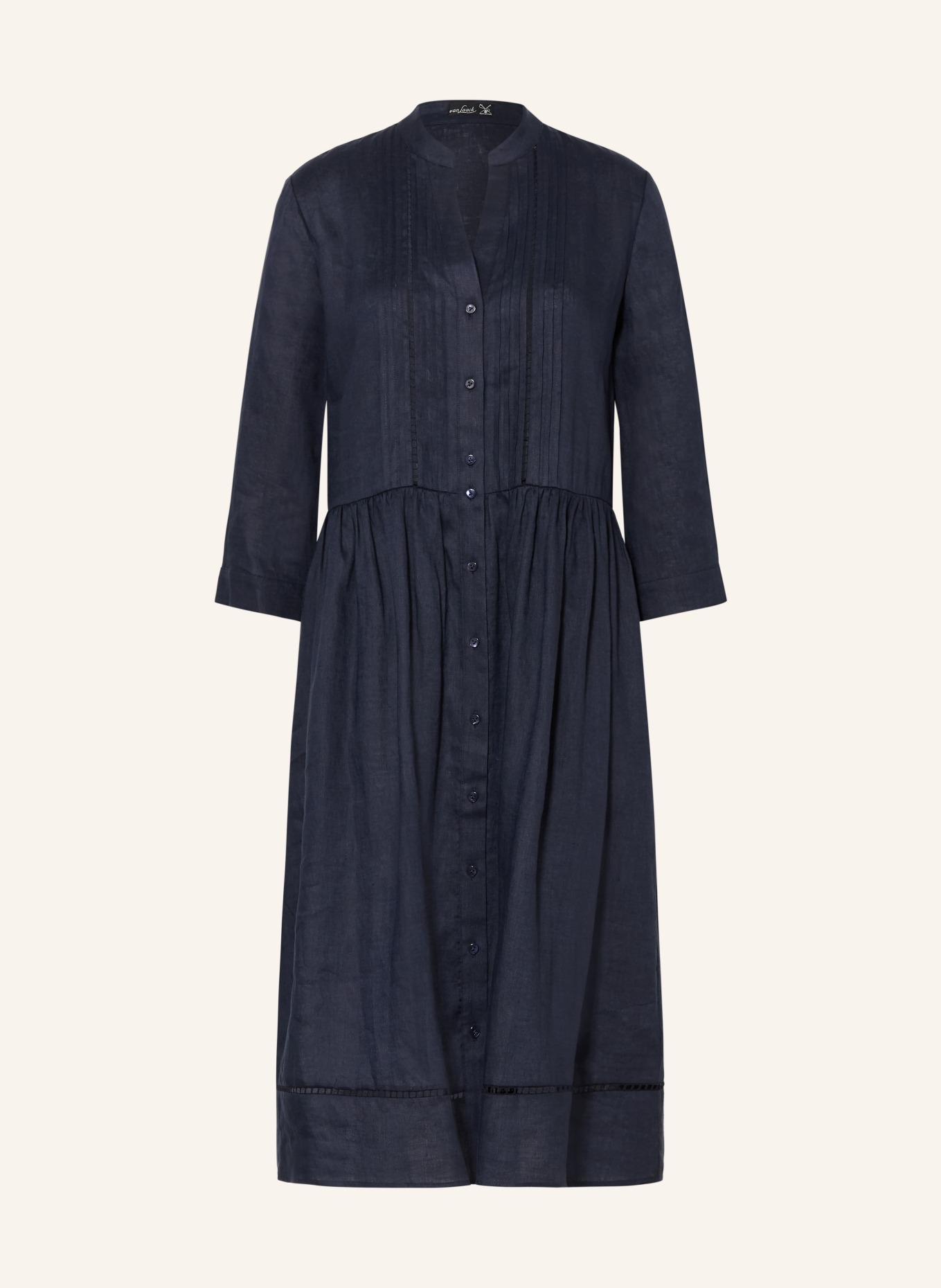 van Laack Leinenkleid VL-KAIMI-E mit 3/4-Arm: DUNKELBLAU