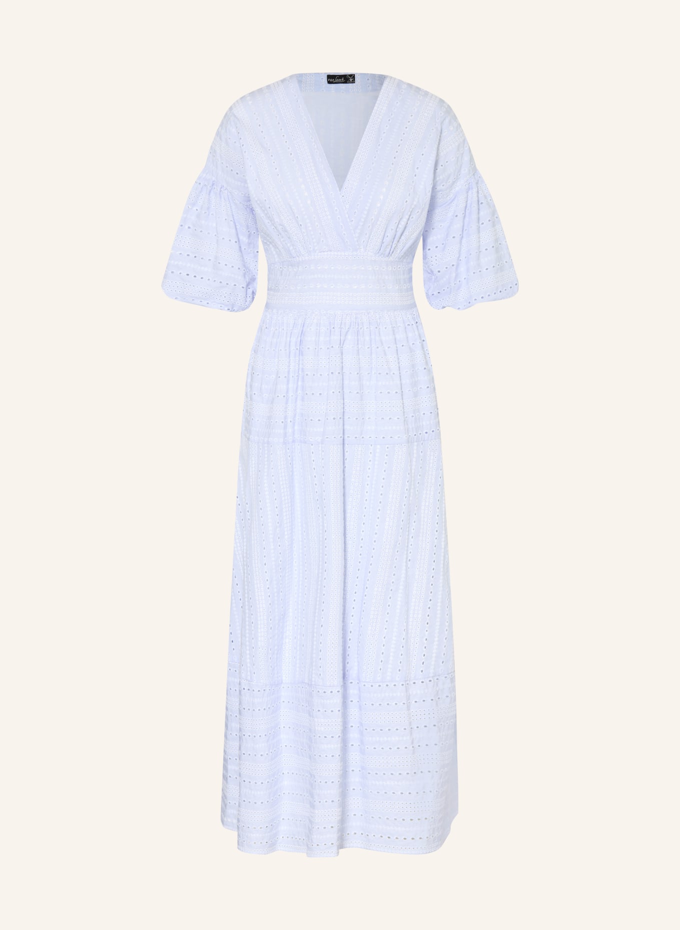 van Laack Šaty VL-KAMELA-SGE z krajky s otvory: TMAVĚ MODRÁ / BÍLÁ