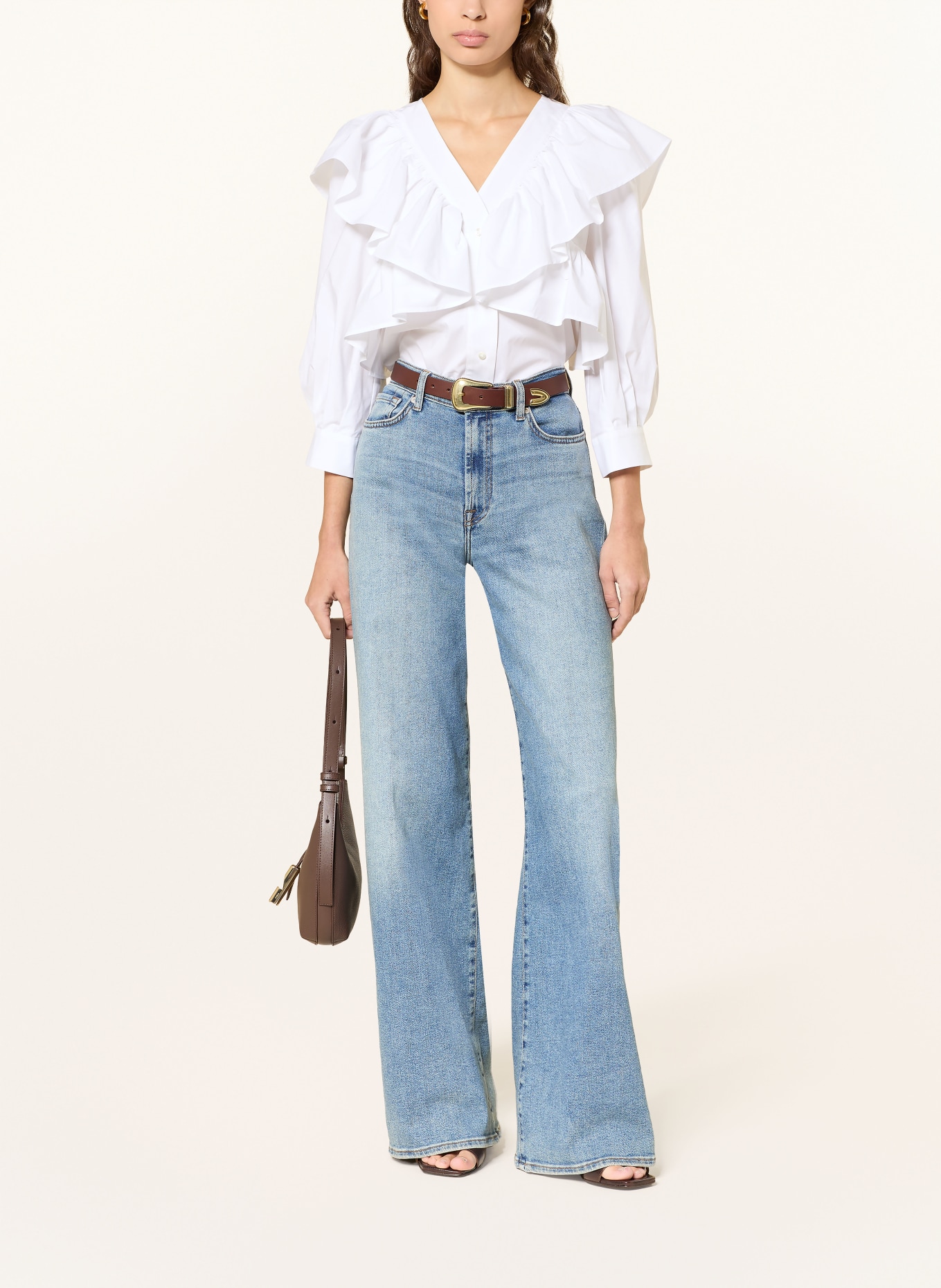 van Laack Blůza VL-ANNESA-XX s volánky: BÍLÁ