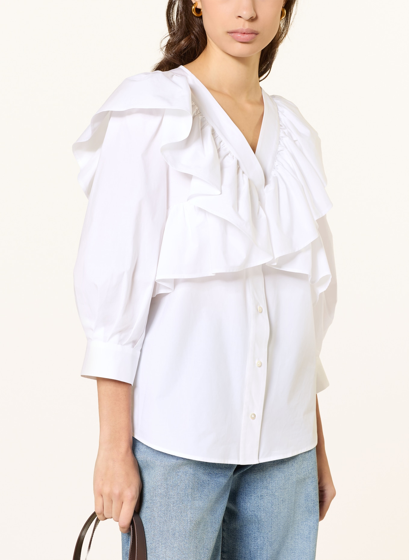 van Laack Blůza VL-ANNESA-XX s volánky: BÍLÁ