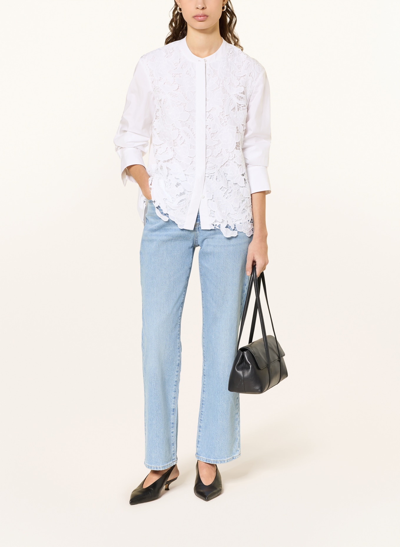 van Laack Blůza VL-TELJA-F s krajkou: BÍLÁ