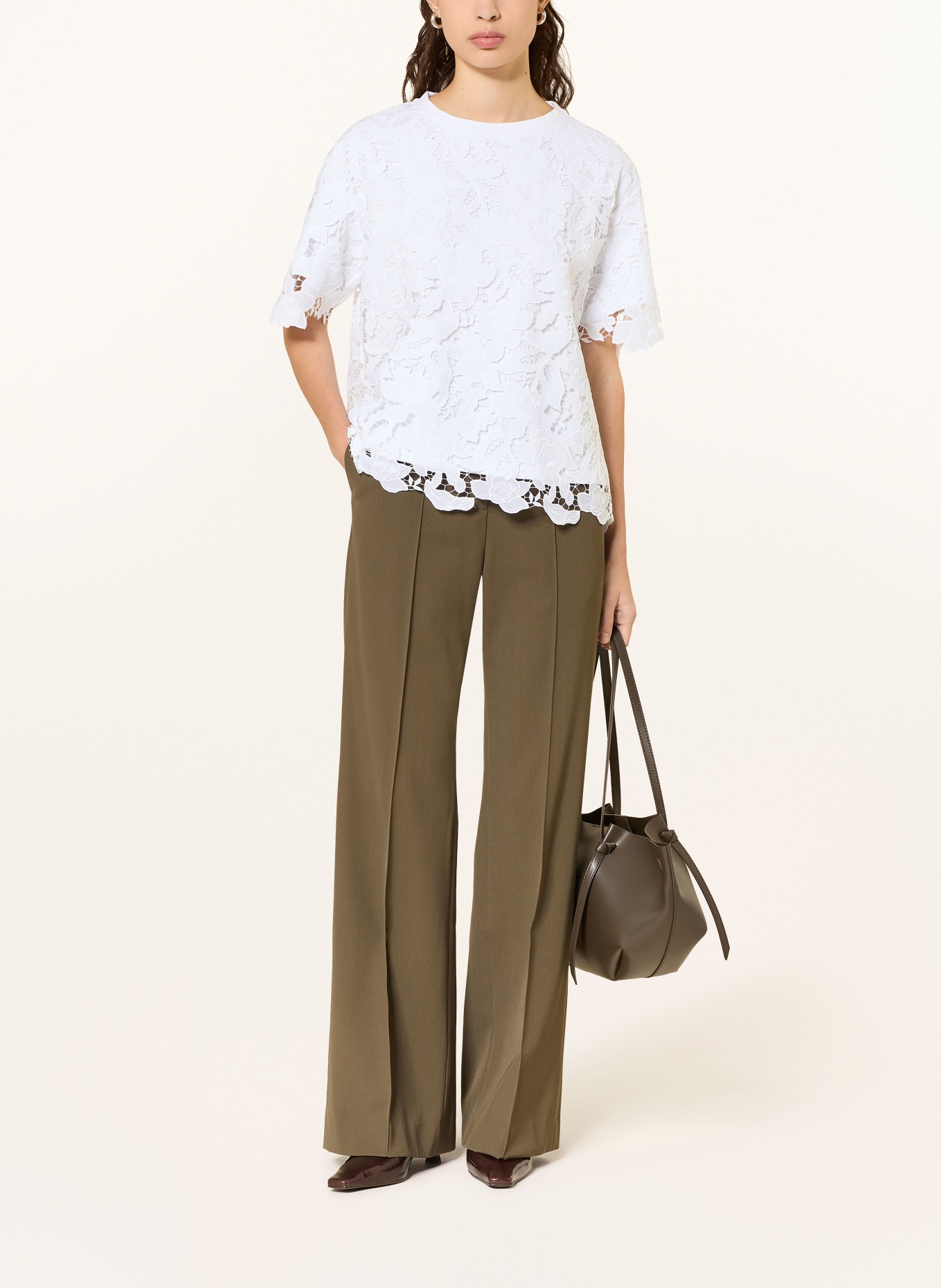 van Laack Blusenshirt VL-MISANA-F aus Spitze: WEISS