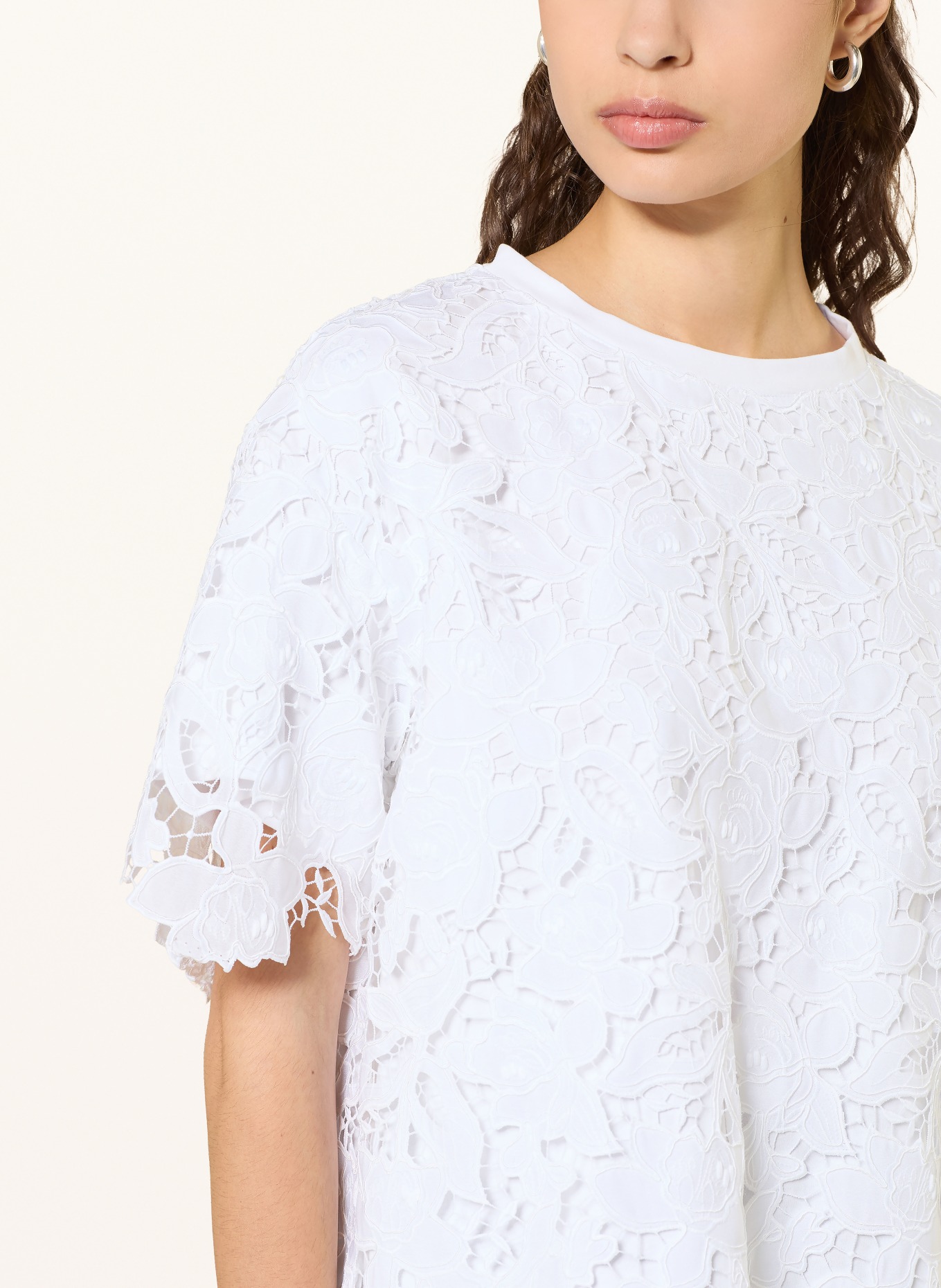 van Laack Blusenshirt VL-MISANA-F aus Spitze: WEISS