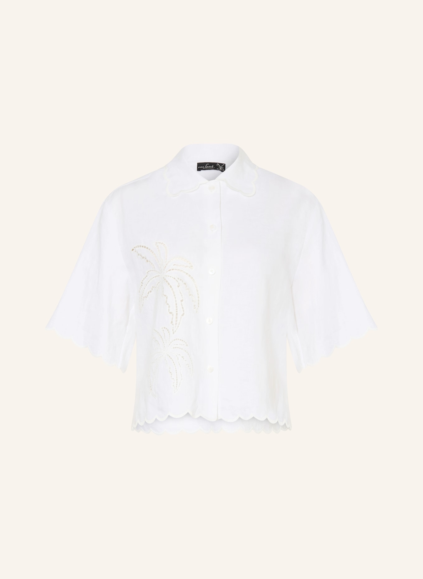 van Laack Linen blouse VL-TAISHA-E: WHITE