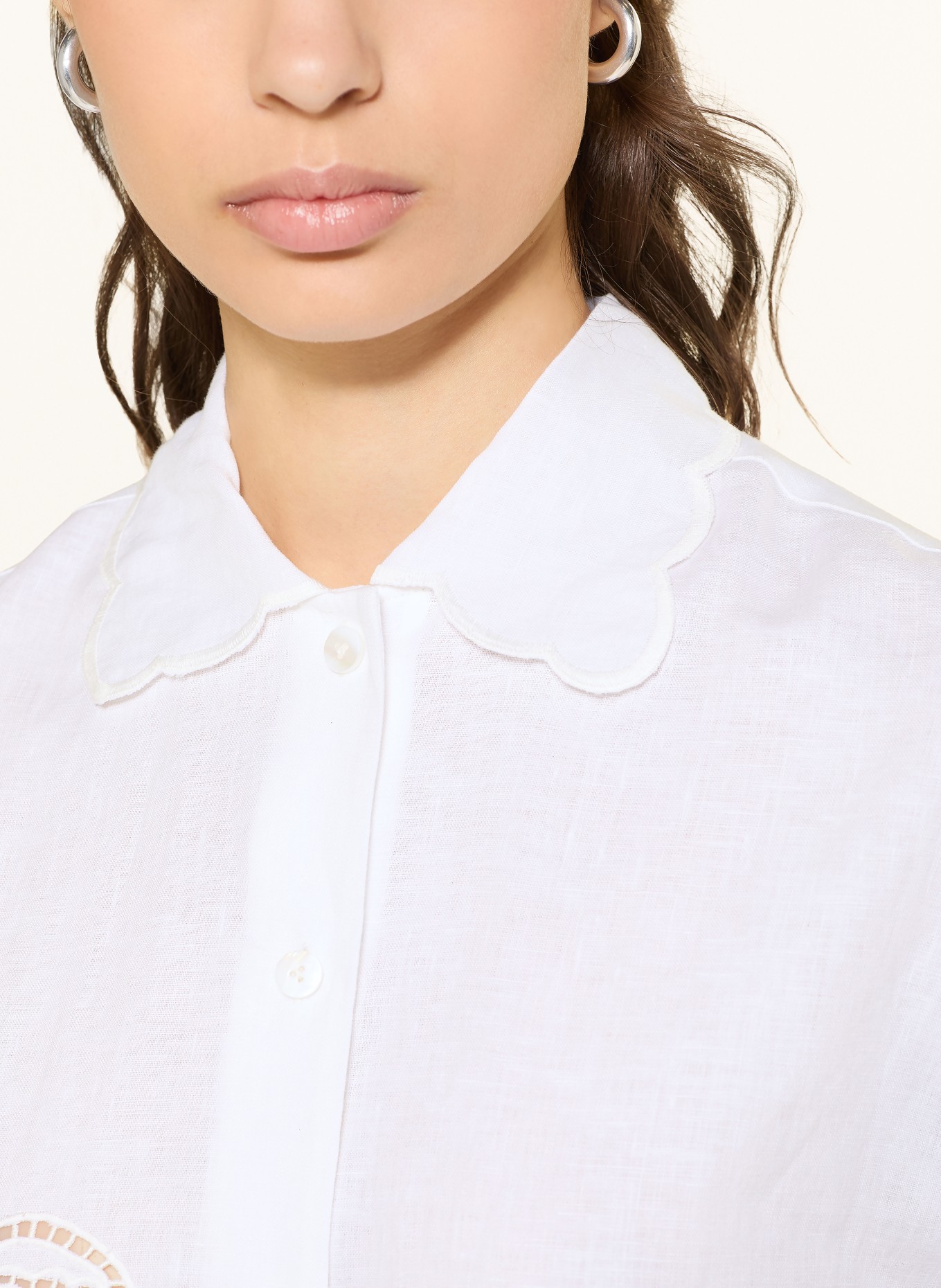 van Laack Linen blouse VL-TAISHA-E: WHITE