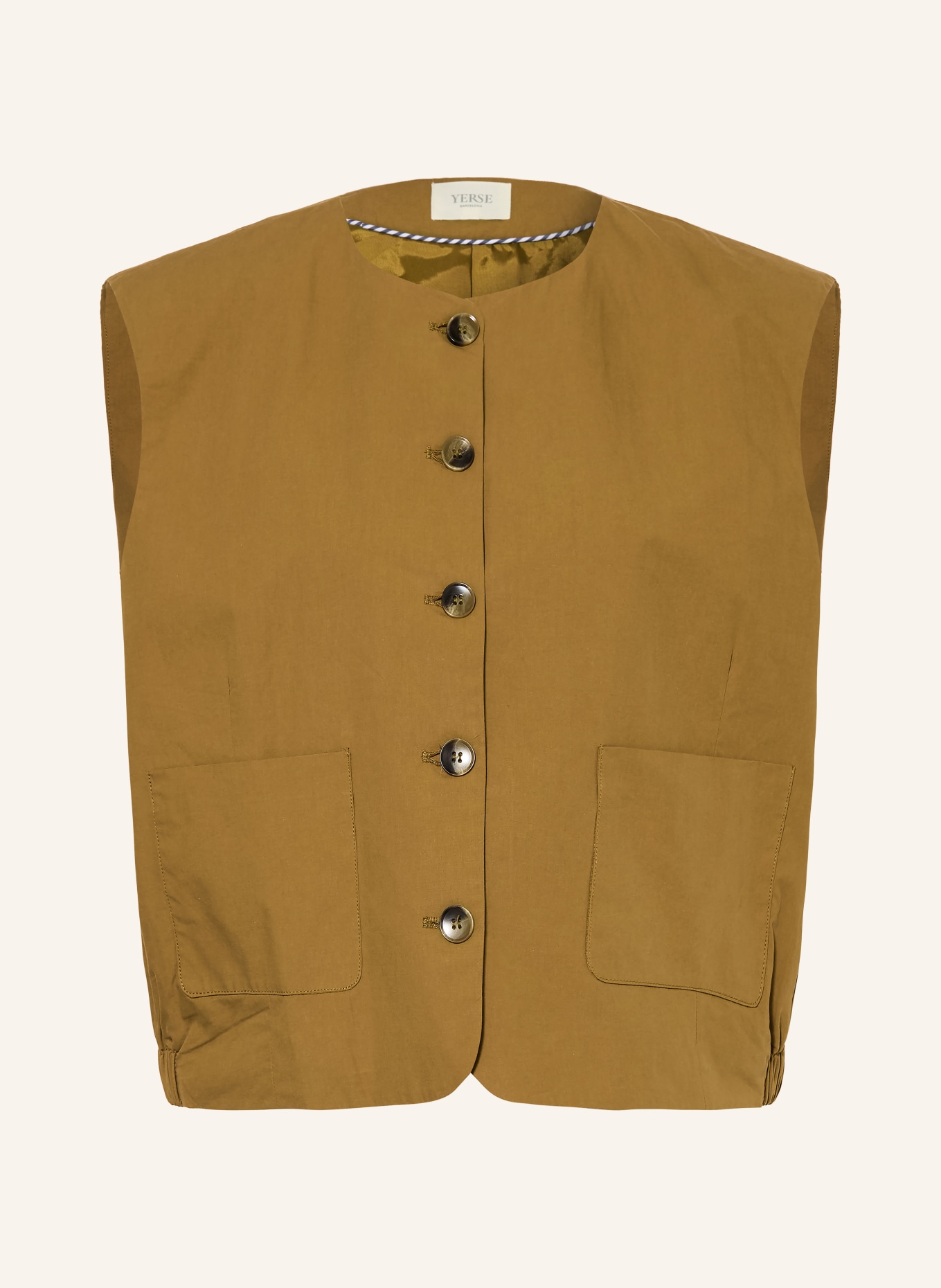 YERSE Blazer vest CARLI: OLIJF