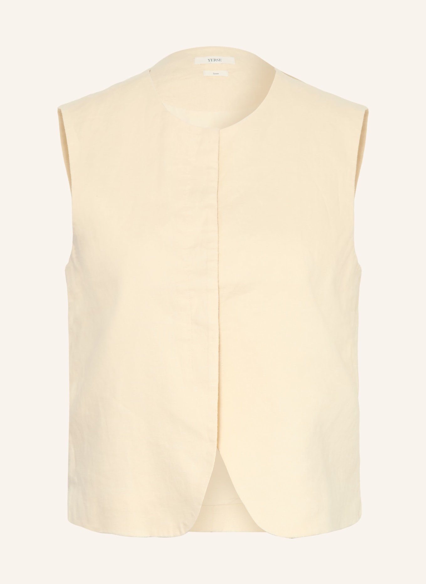 YERSE Gilet en lin RITA: ÉCRU