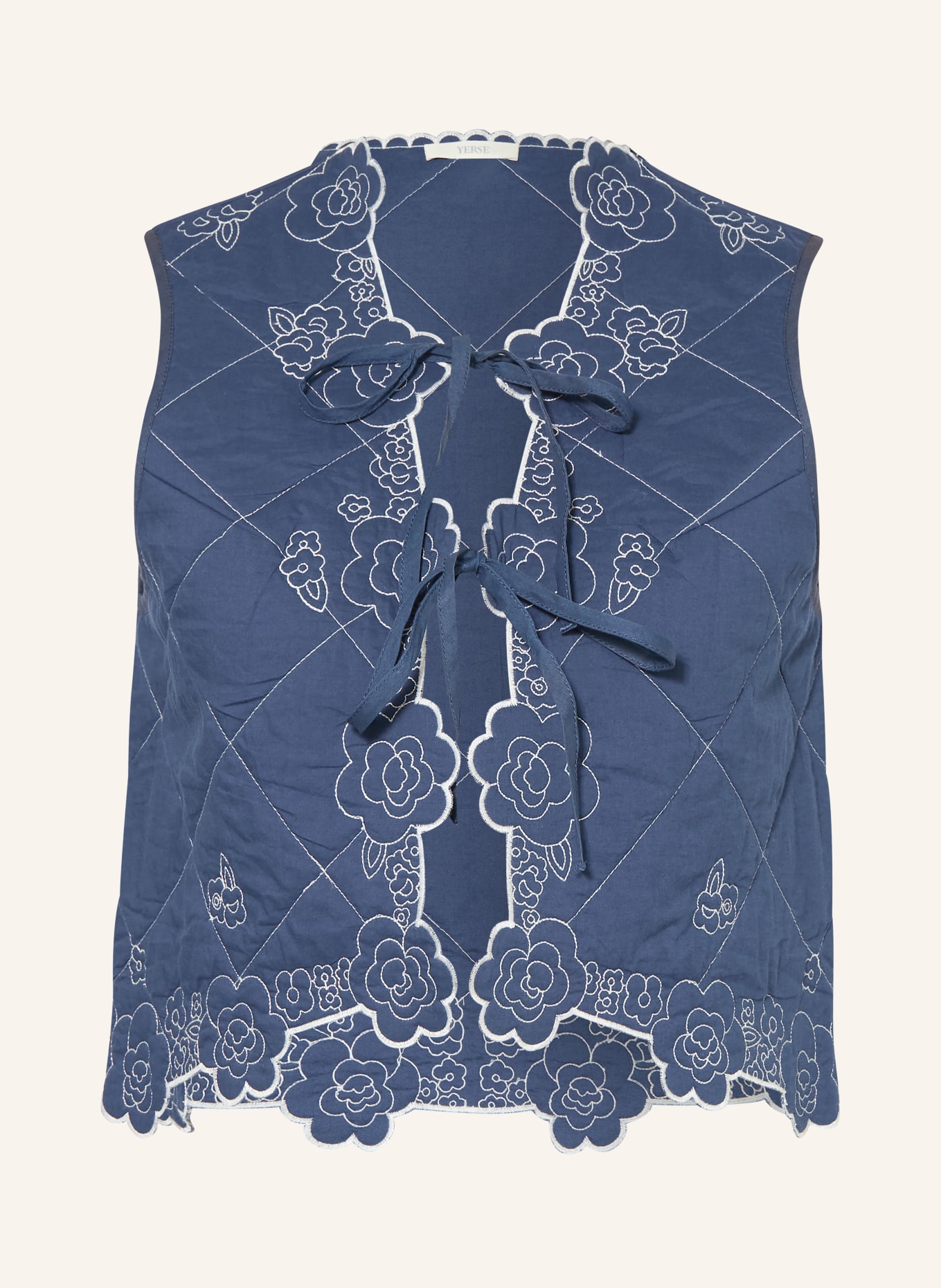 YERSE Vest CECILIE: BLAUW / WIT