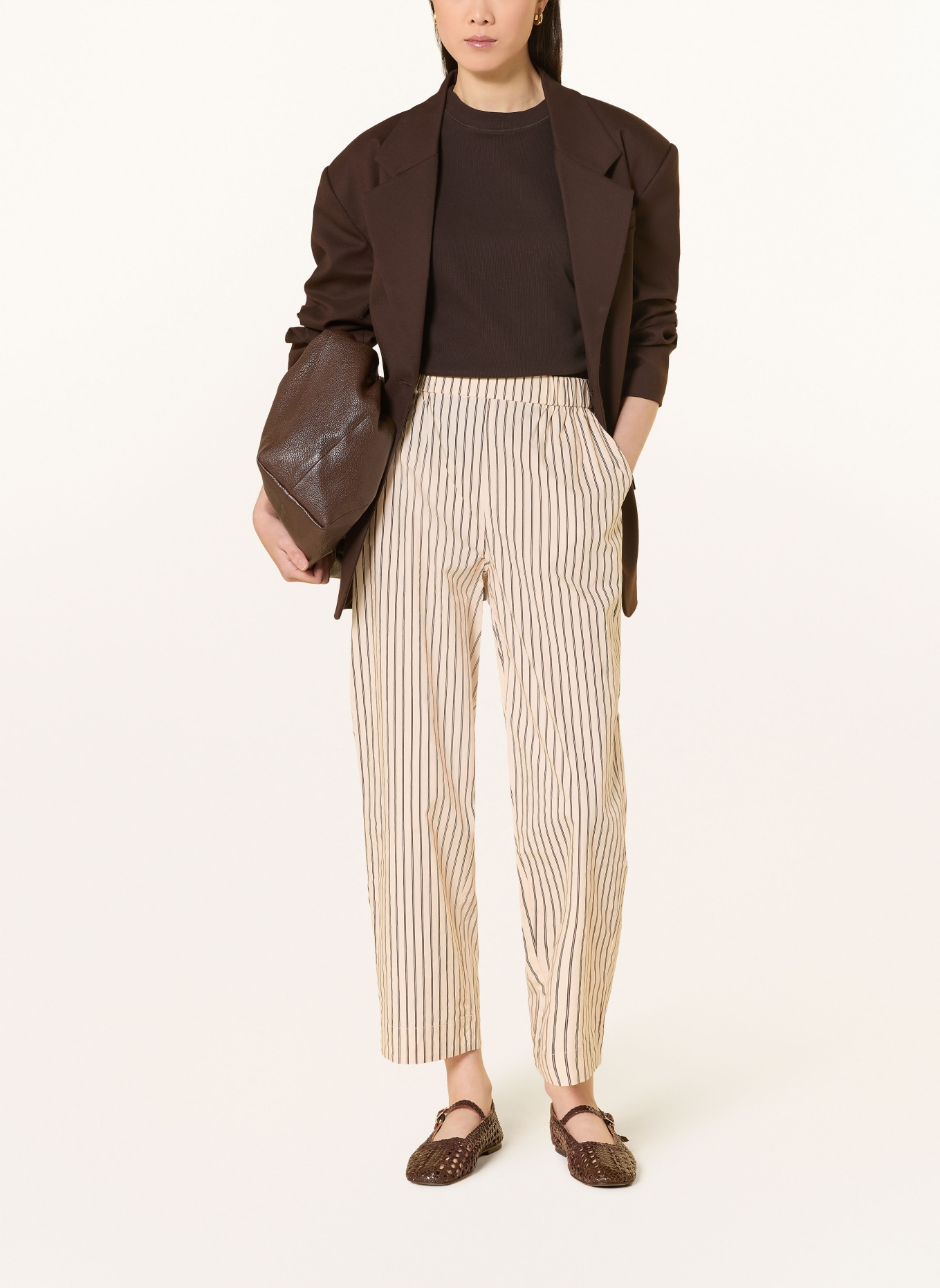 YERSE Broek MAGGIE: BEIGE / BRUIN