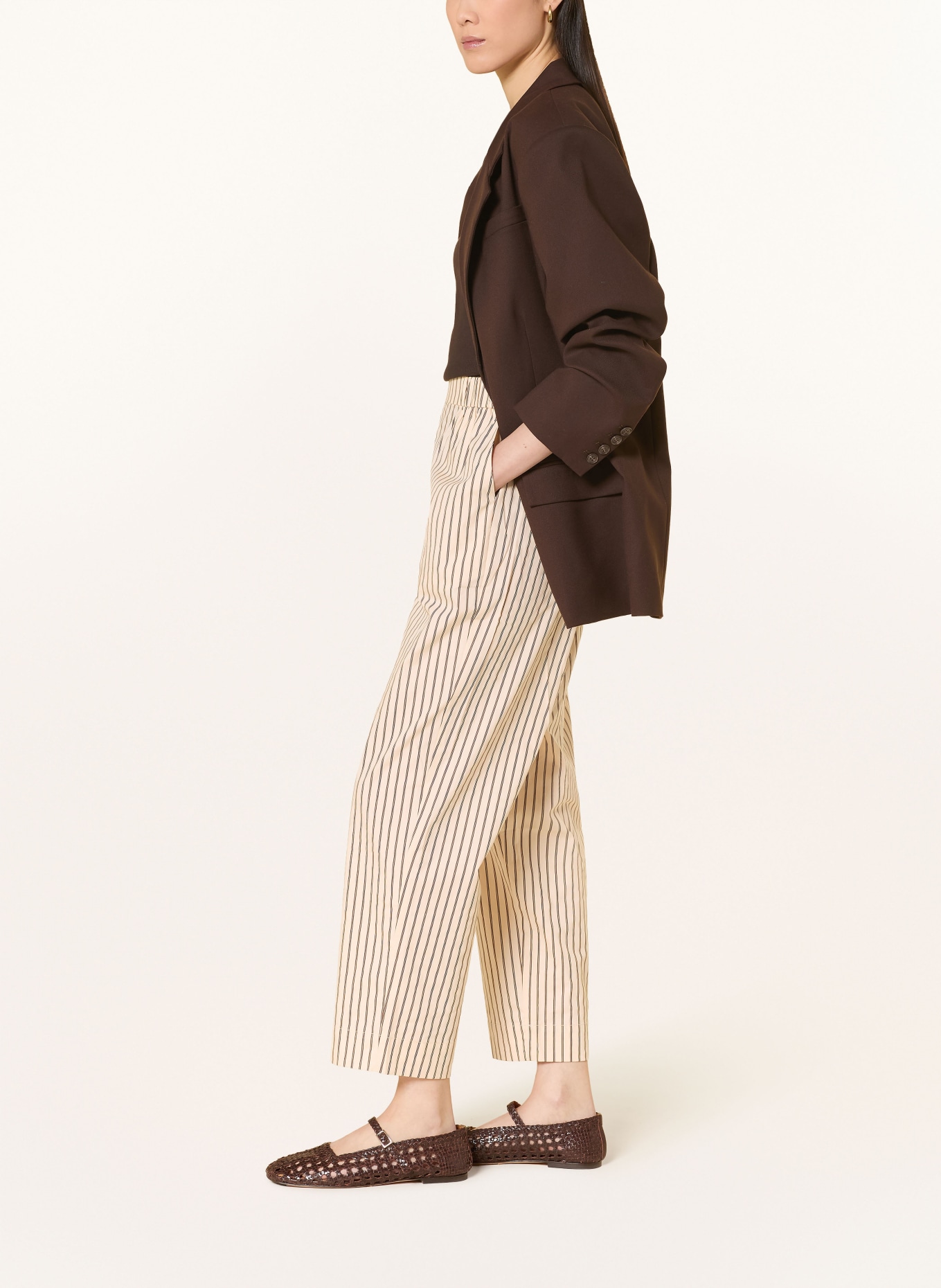 YERSE Broek MAGGIE: BEIGE / BRUIN