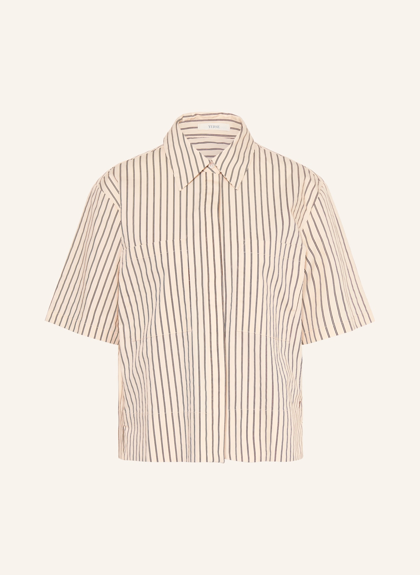 YERSE Hemdbluse MAGGIE: ECRU / BRAUN