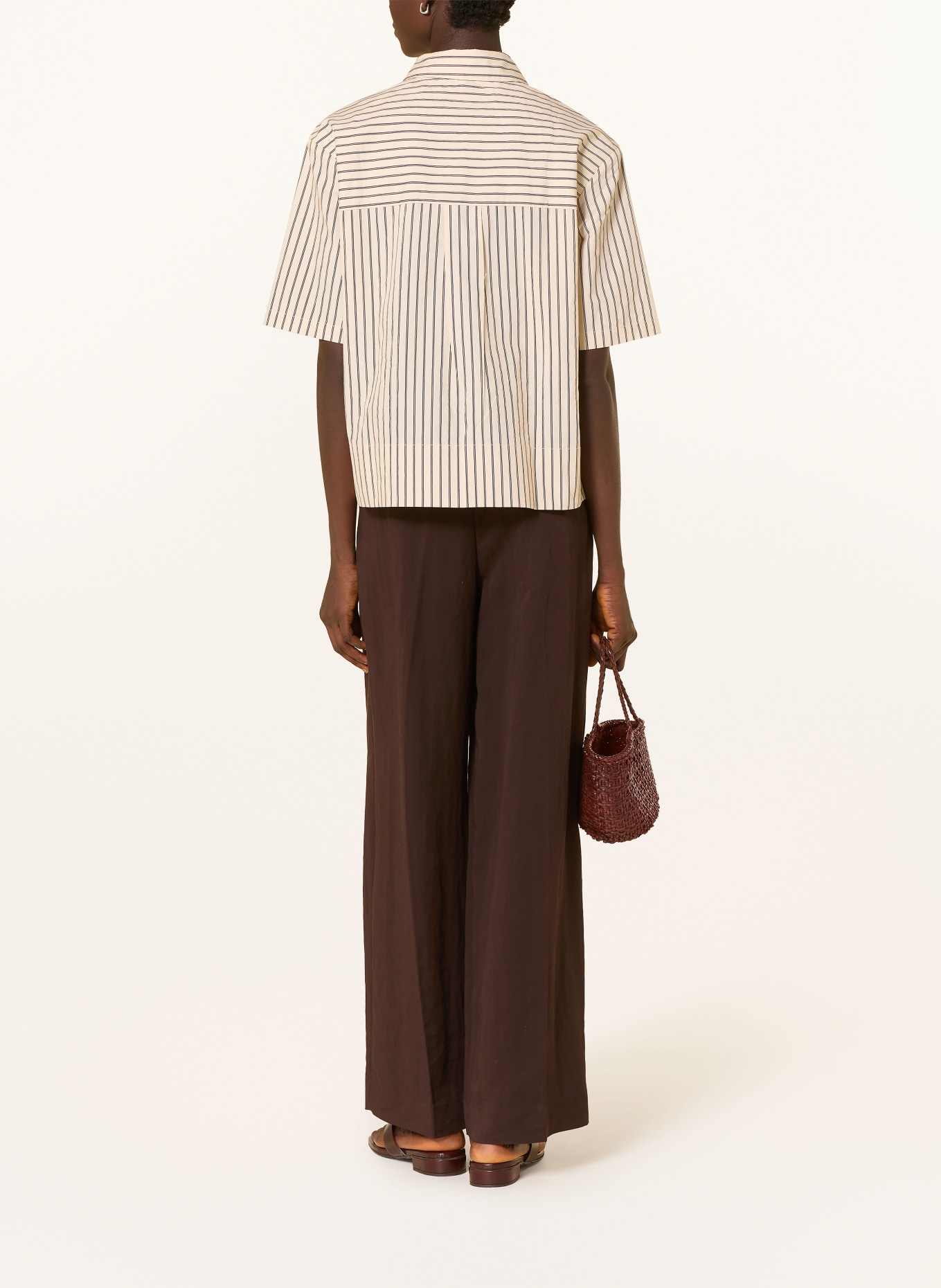 YERSE Hemdbluse MAGGIE: ECRU / BRAUN