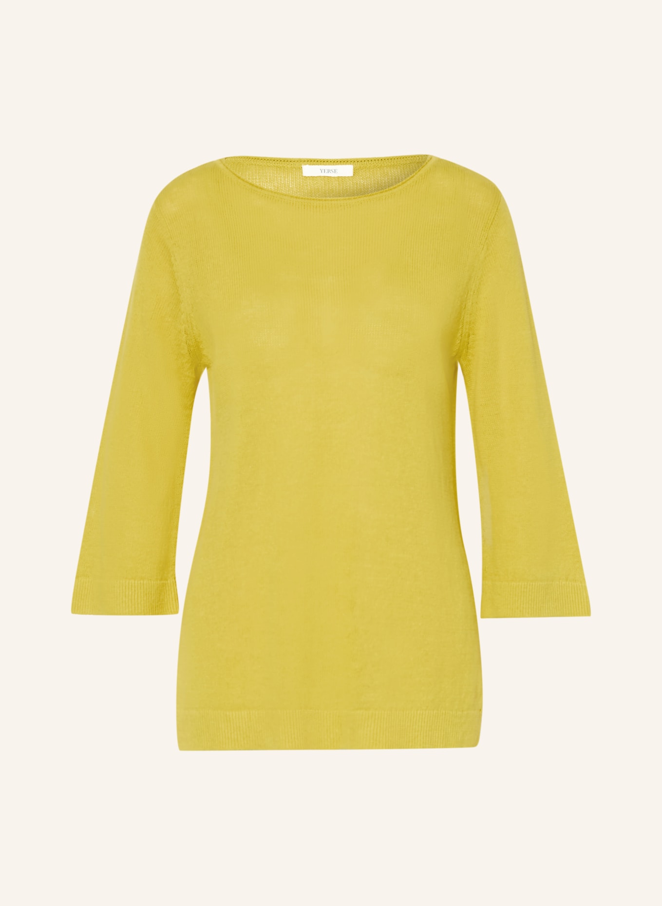 YERSE Lněný svetr CHARLOTTE: SVĚTLE ZELENÁ