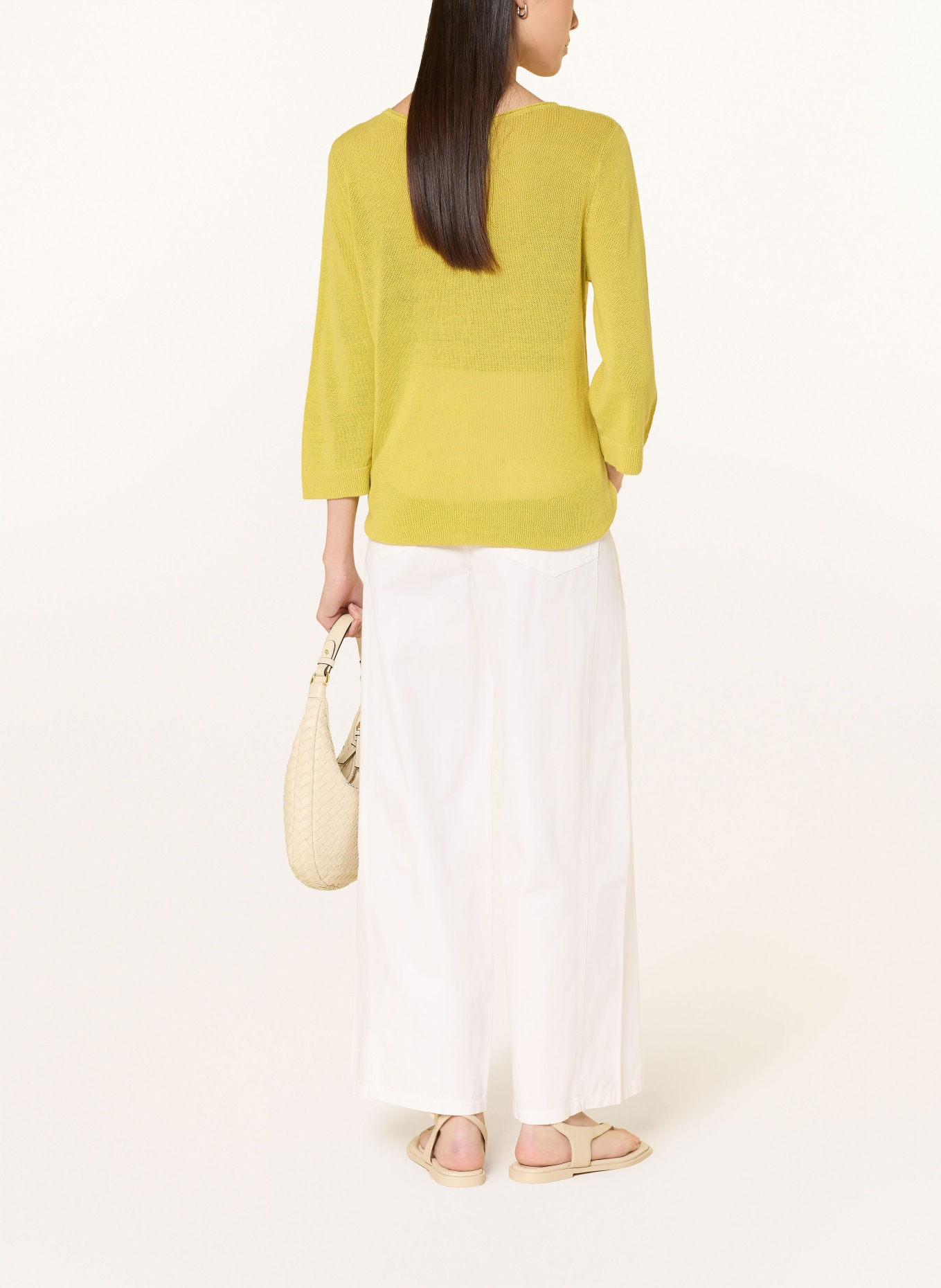 YERSE Lněný svetr CHARLOTTE: SVĚTLE ZELENÁ