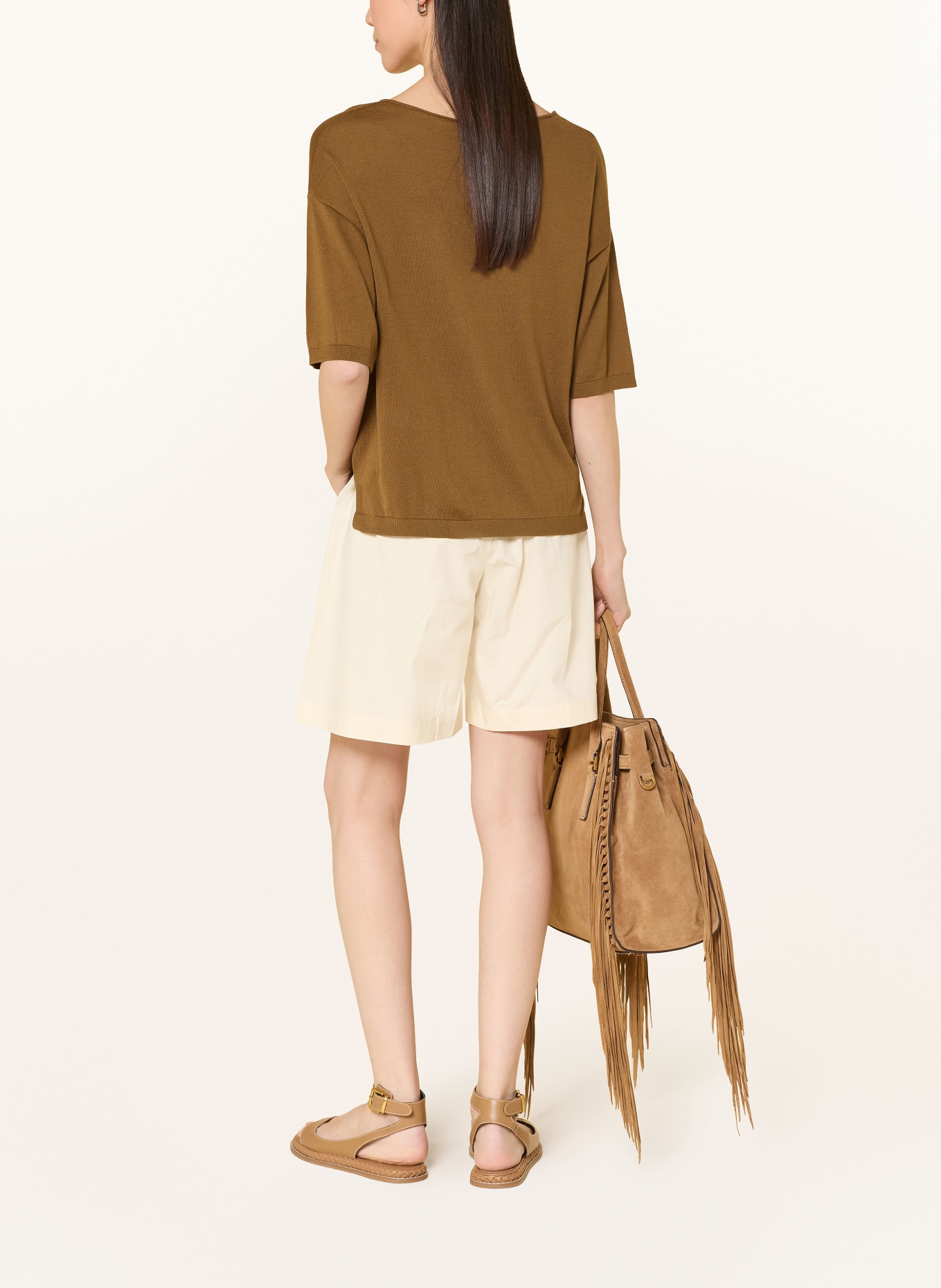 YERSE Svetr ALOE s 3/4 rukávem: OLIVOVÁ