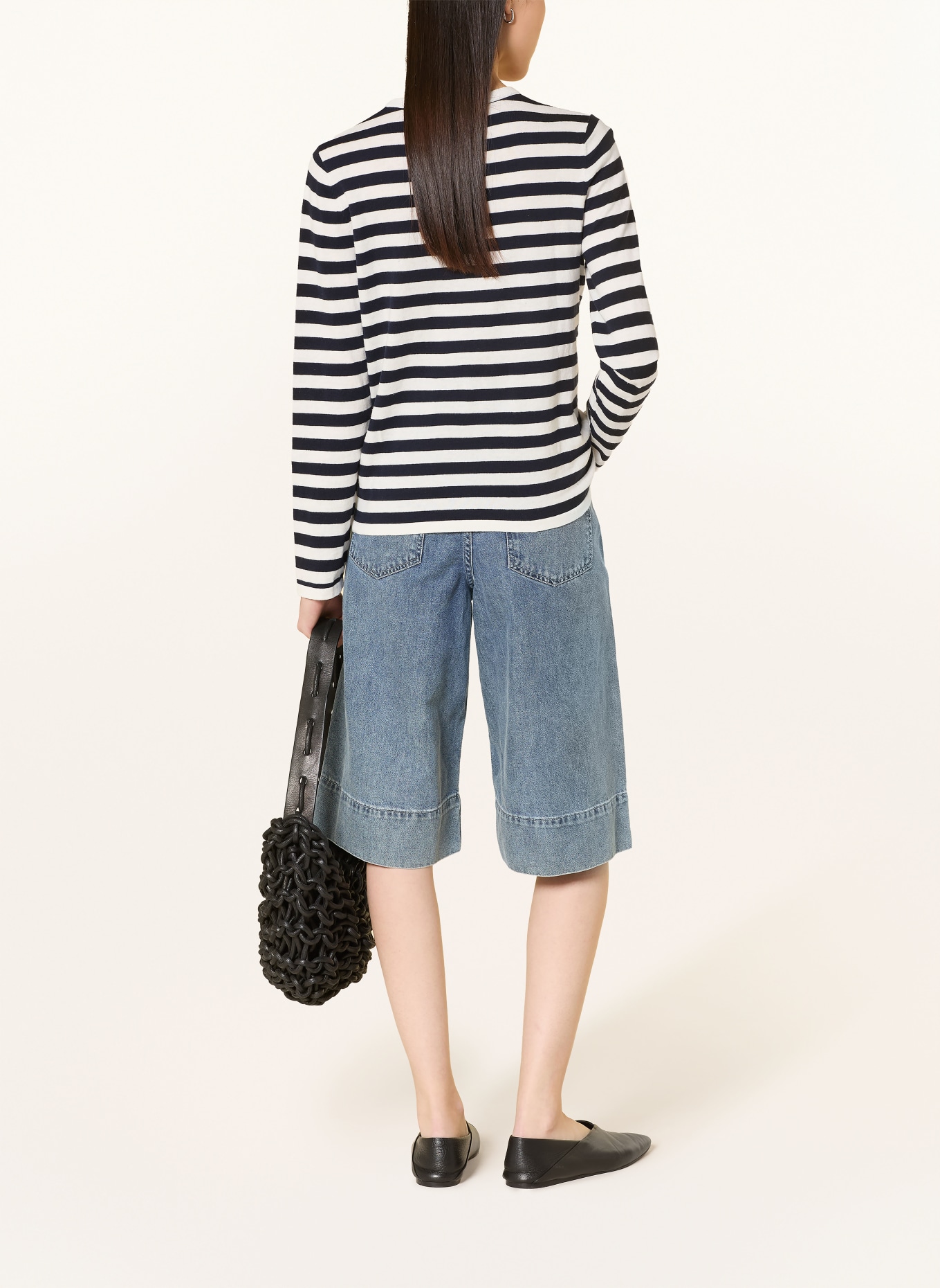 YERSE Svetr OCLARINS: TMAVĚ MODRÁ / BÍLÁ