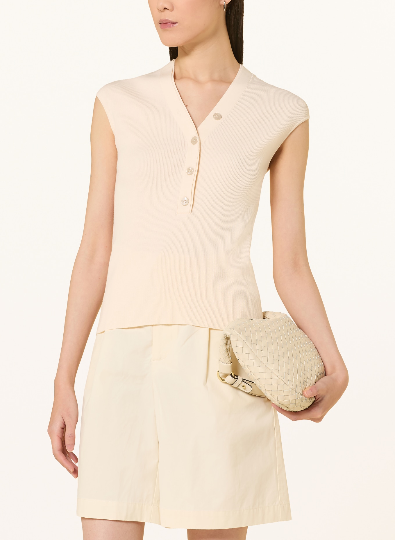 YERSE Pletený top LAVANDER: REŽNÁ