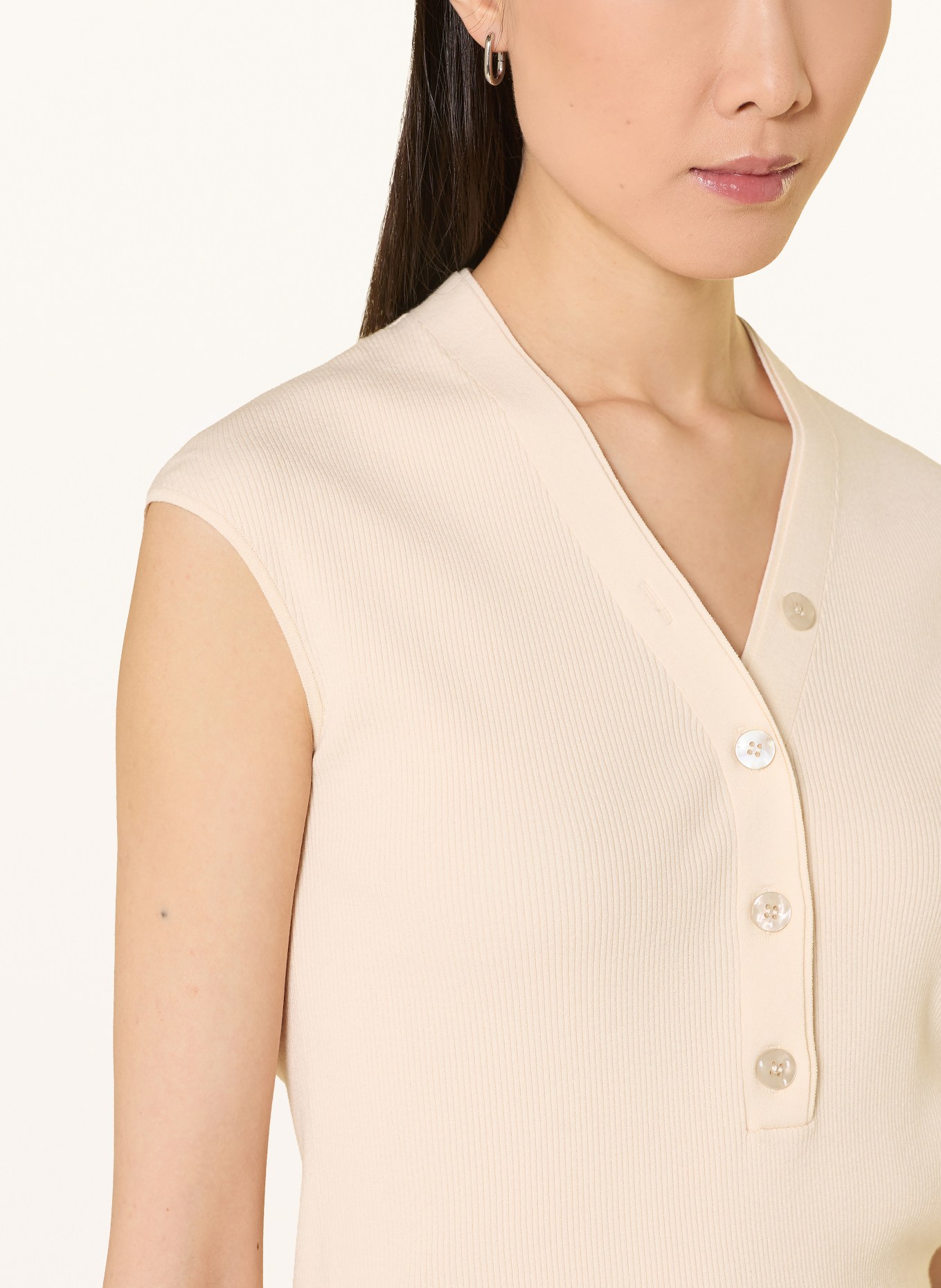 YERSE Pletený top LAVANDER: REŽNÁ