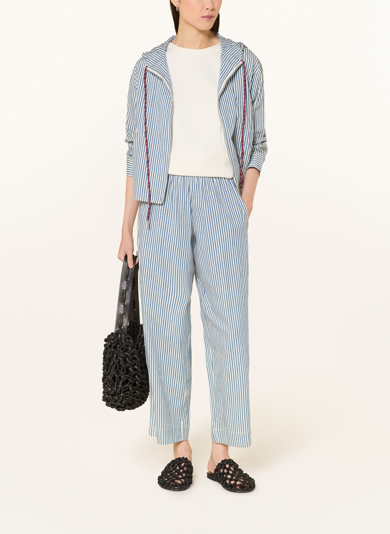 YERSE Broek BROOKLYN: WIT / BLAUW