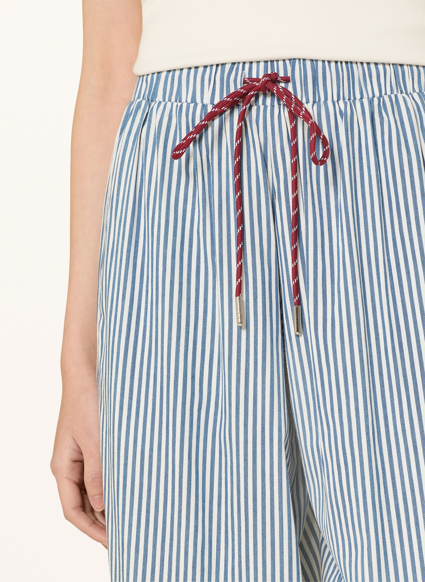 YERSE Broek BROOKLYN: WIT / BLAUW