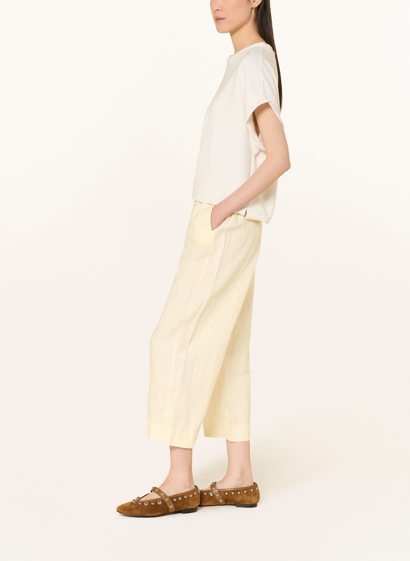 YERSE Linnen culotte RITA: ECRU