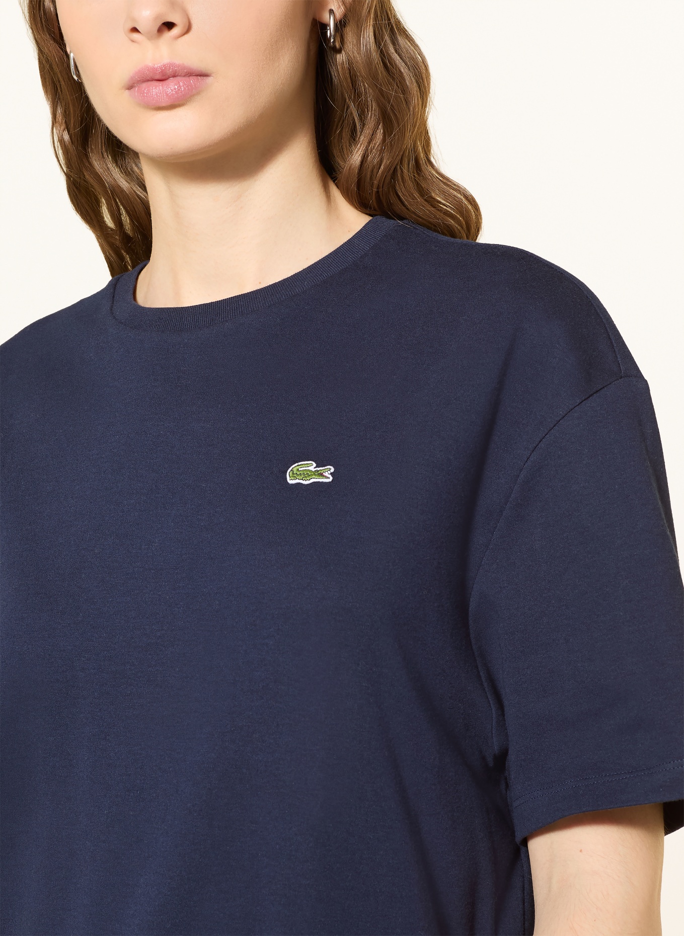 LACOSTE jerseyové šaty: TMAVĚ MODRÁ