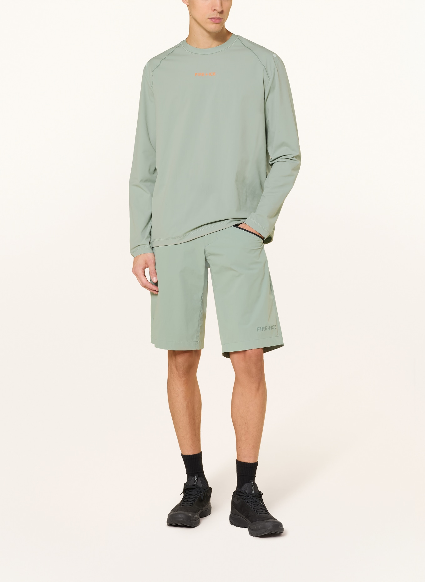 FIRE+ICE Funkční tričko ALEJO: SVĚTLE ZELENÁ / ORANŽOVÁ