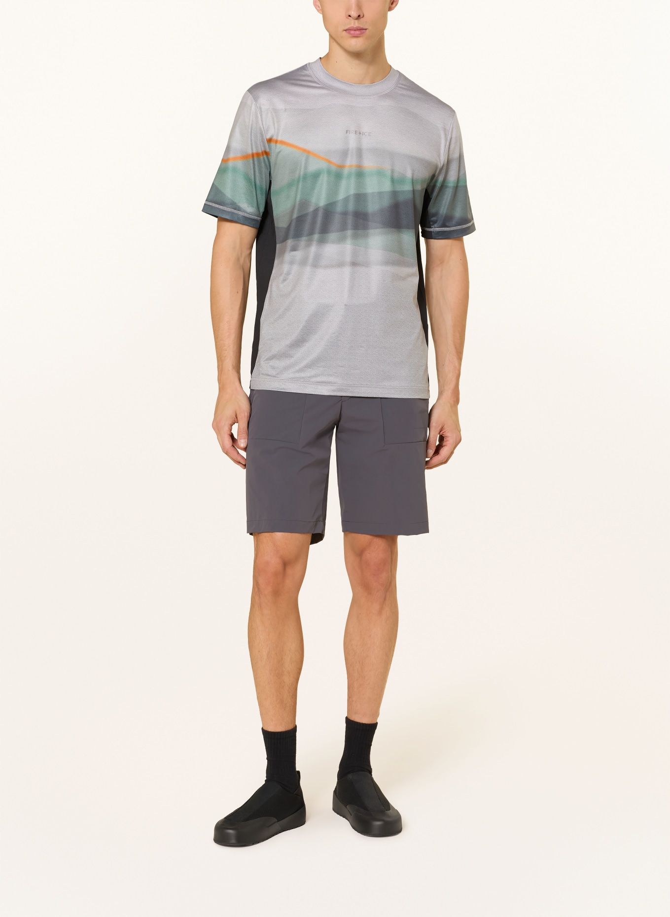 FIRE+ICE Funktionsshirt BALDUIN: GRAU / GRÜN / SCHWARZ