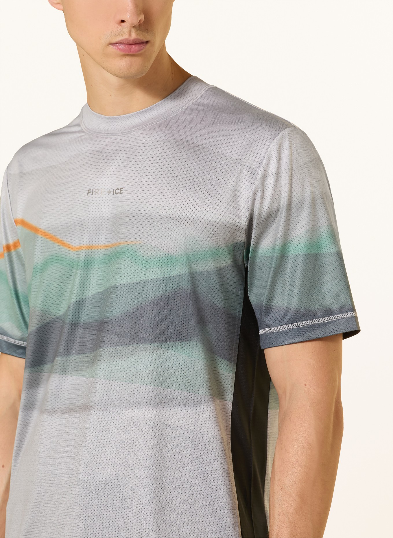 FIRE+ICE Funktionsshirt BALDUIN: GRAU / GRÜN / SCHWARZ