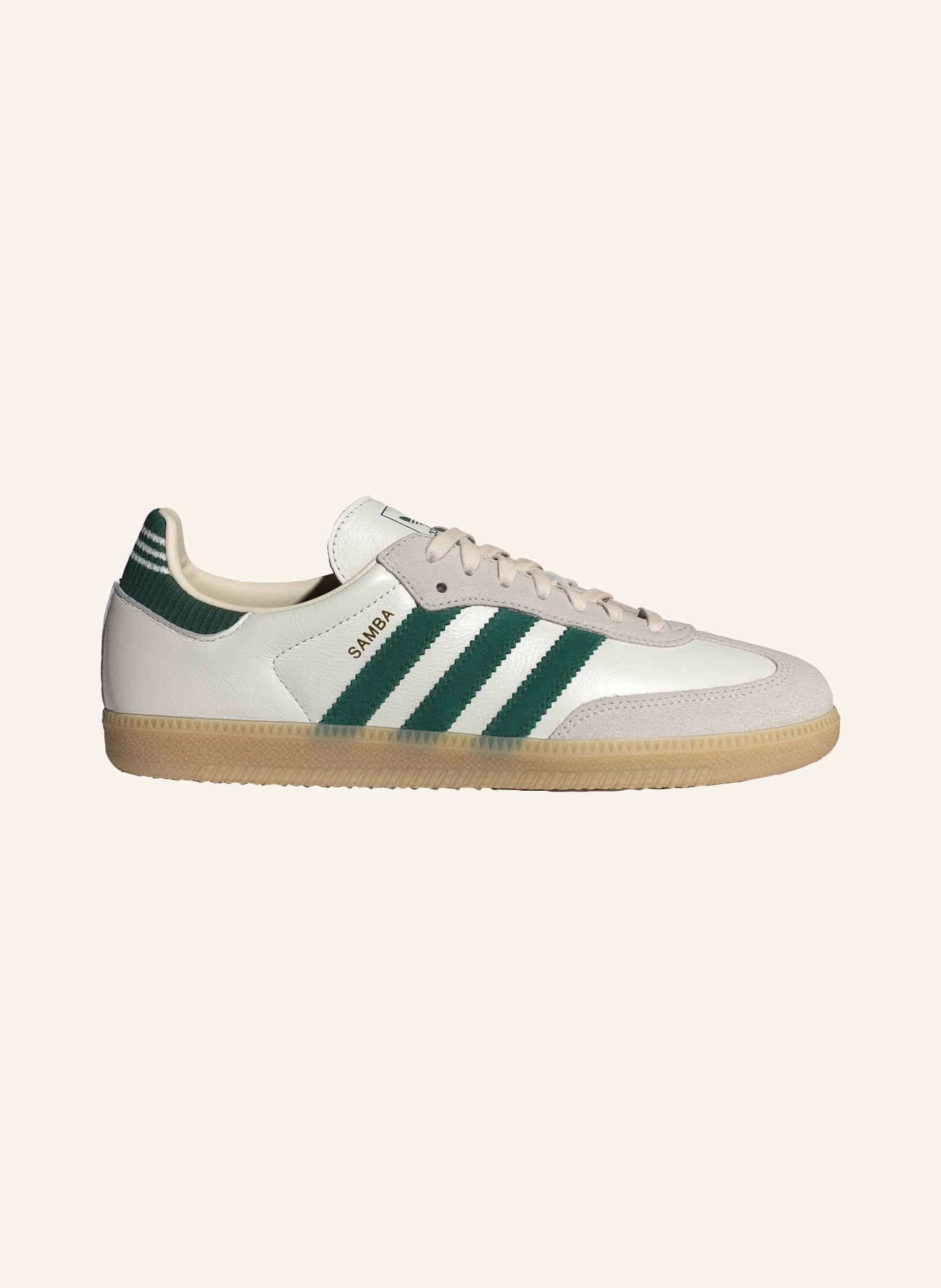 adidas Originals SAMBA OG sneaker: CREAM / LIGHT GRAY / GREEN