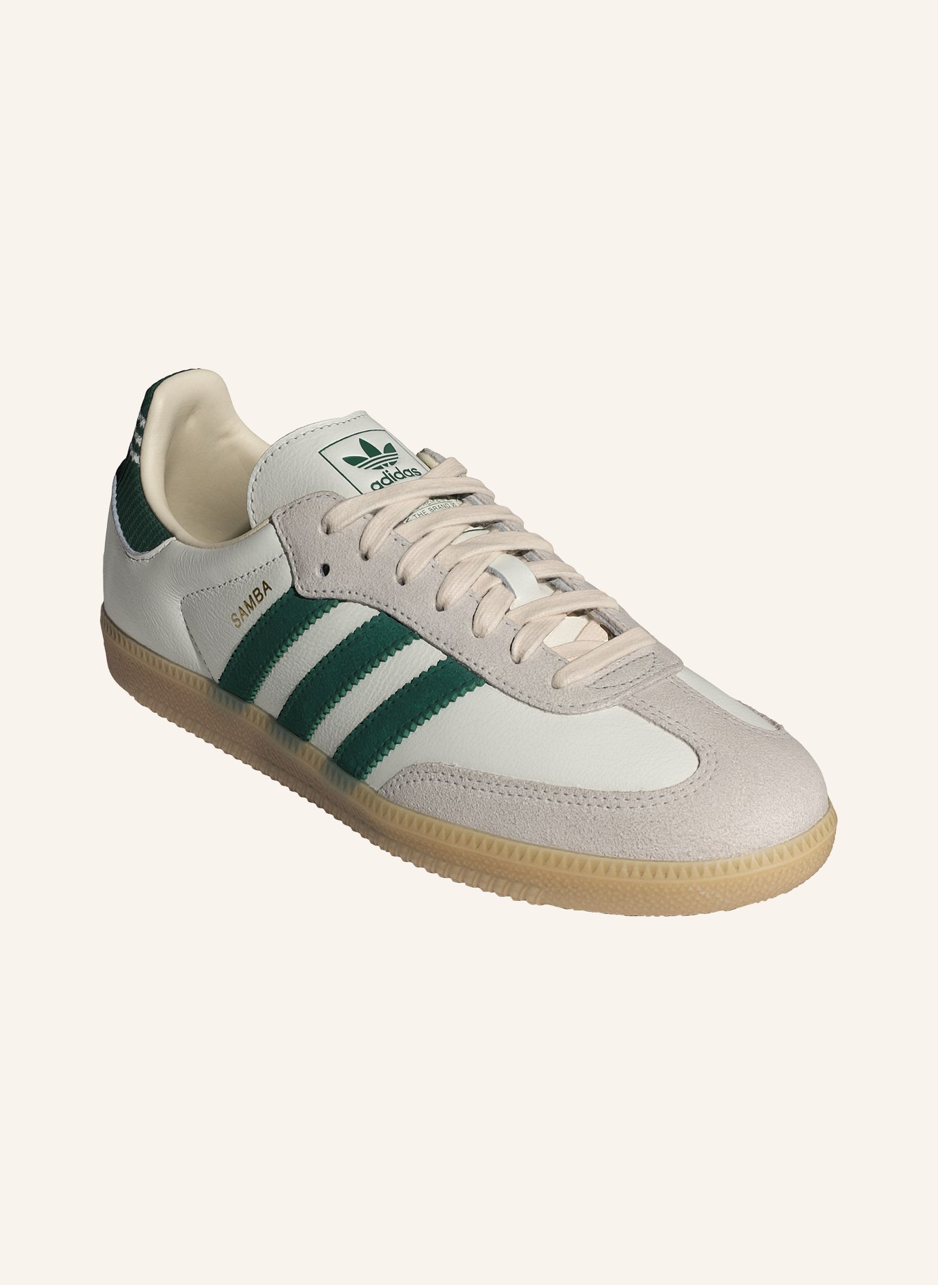 adidas Originals SAMBA OG sneaker: CREAM / LIGHT GRAY / GREEN