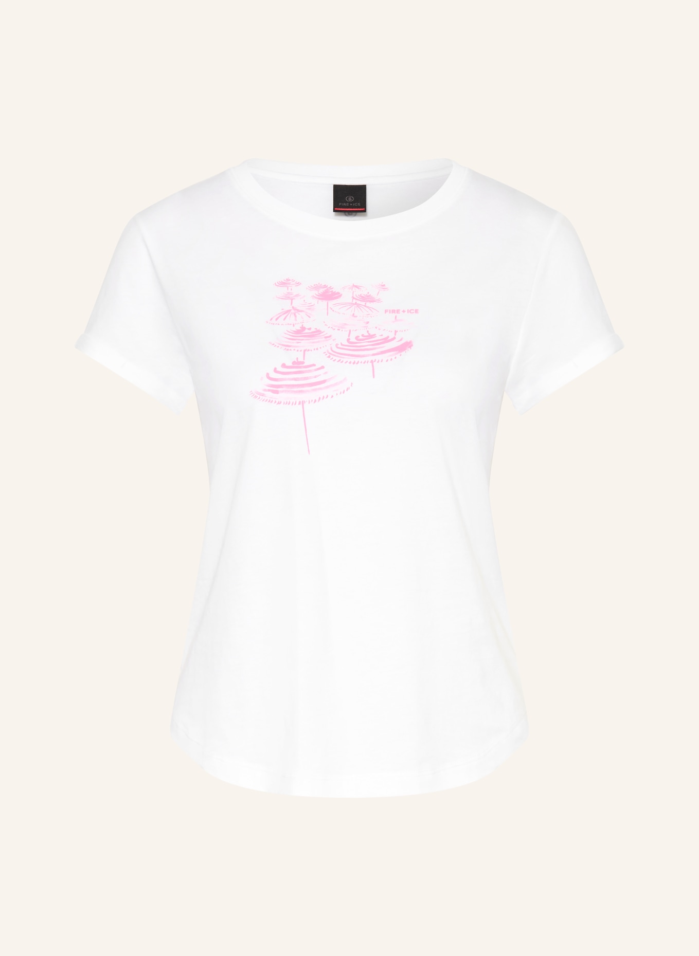 FIRE+ICE Tričko DEBRA: BÍLÁ / NEONOVĚ RŮŽOVÁ