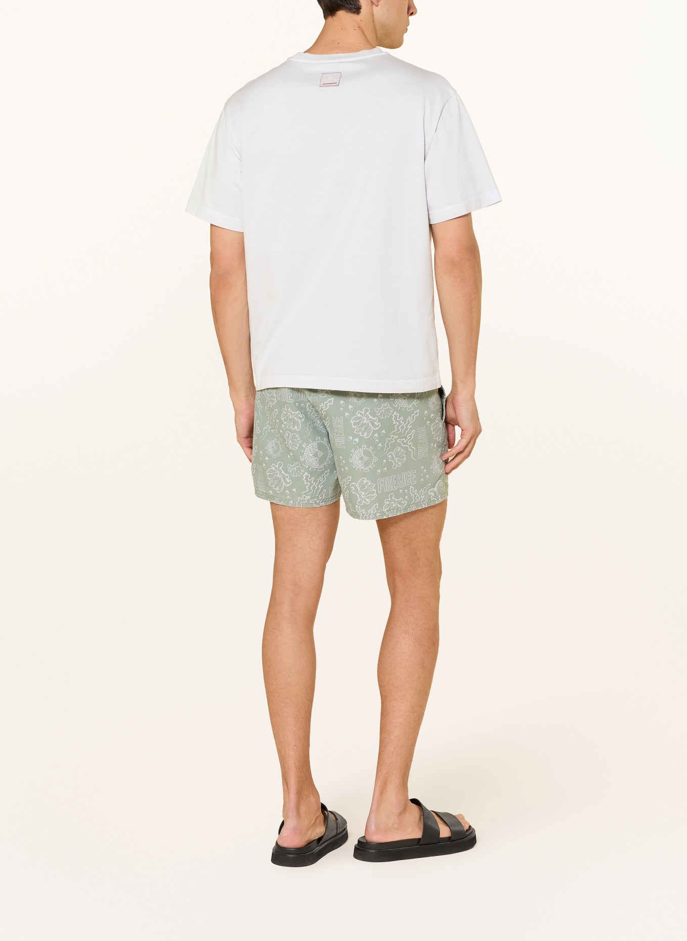 FIRE+ICE T-Shirt AVAN: HELLGRAU / NEONORANGE