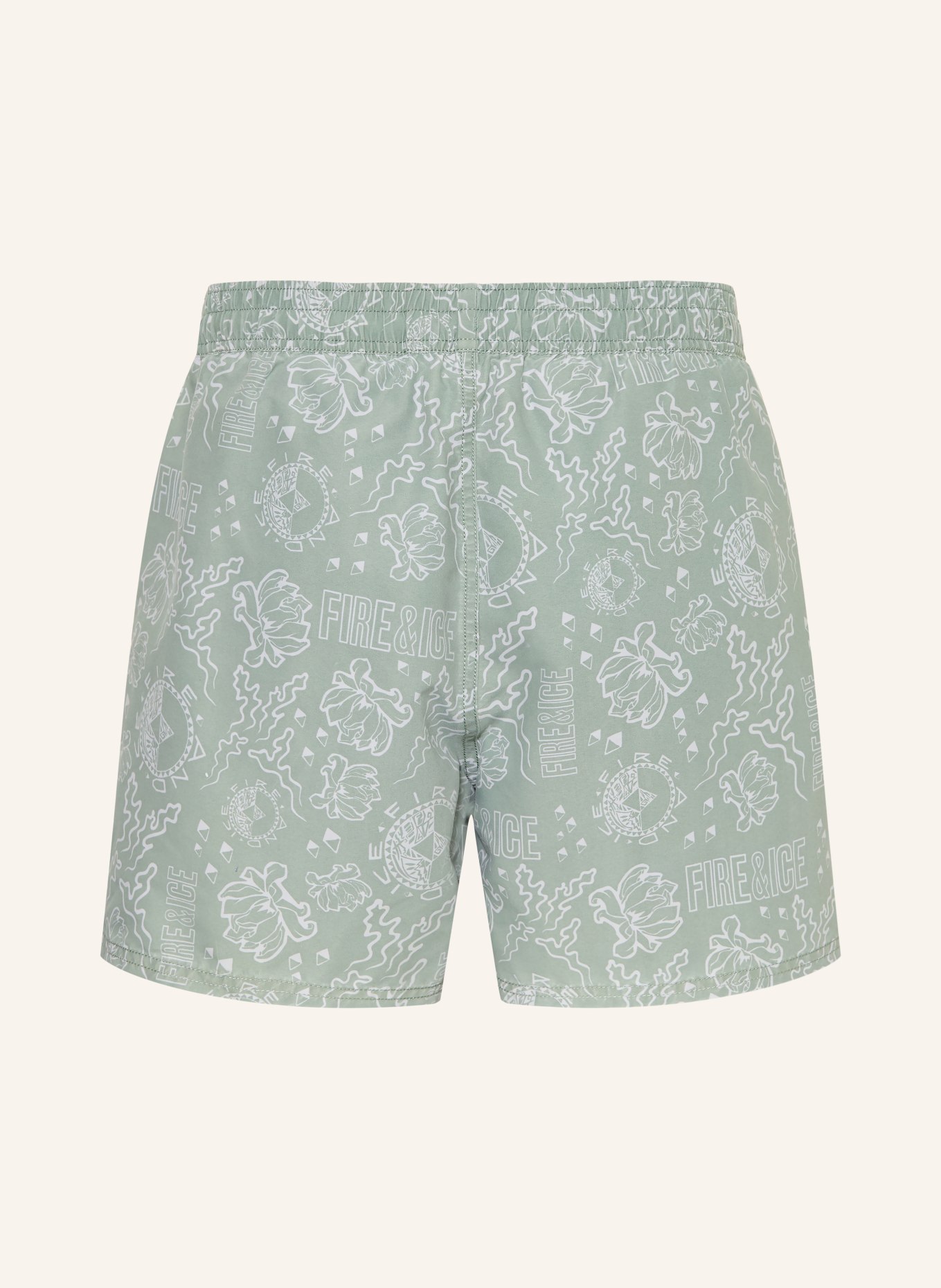 FIRE+ICE Badeshorts NELSON2: HELLGRÜN / WEISS