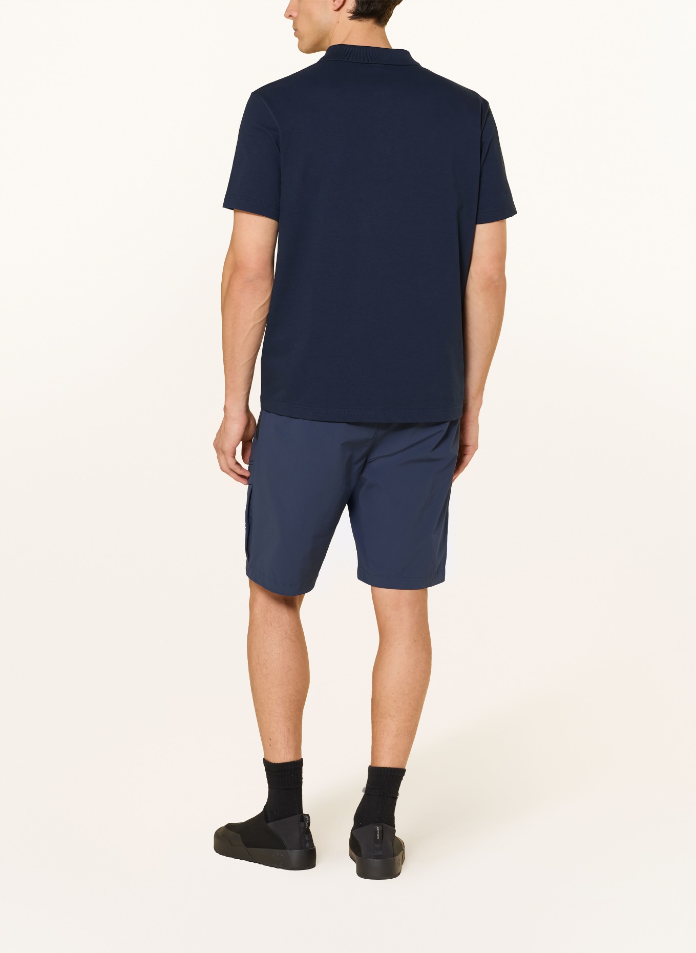 FIRE+ICE Koszulka polo z pikowanym wzorem RAMON4: GRANATOWY