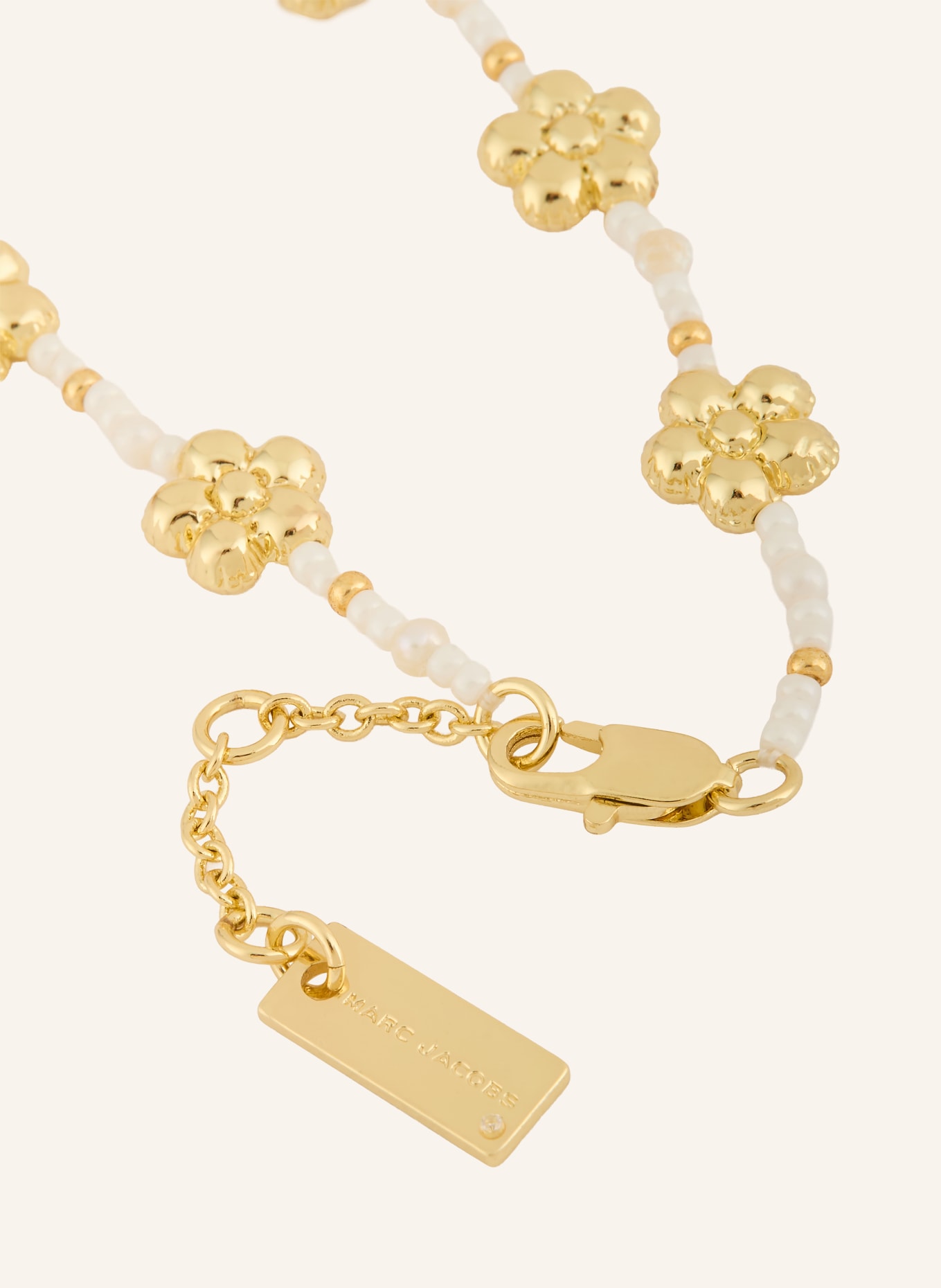 MARC JACOBS Armband THE BEADED MJ BALLOON BRACELET: GOLD / WEISS