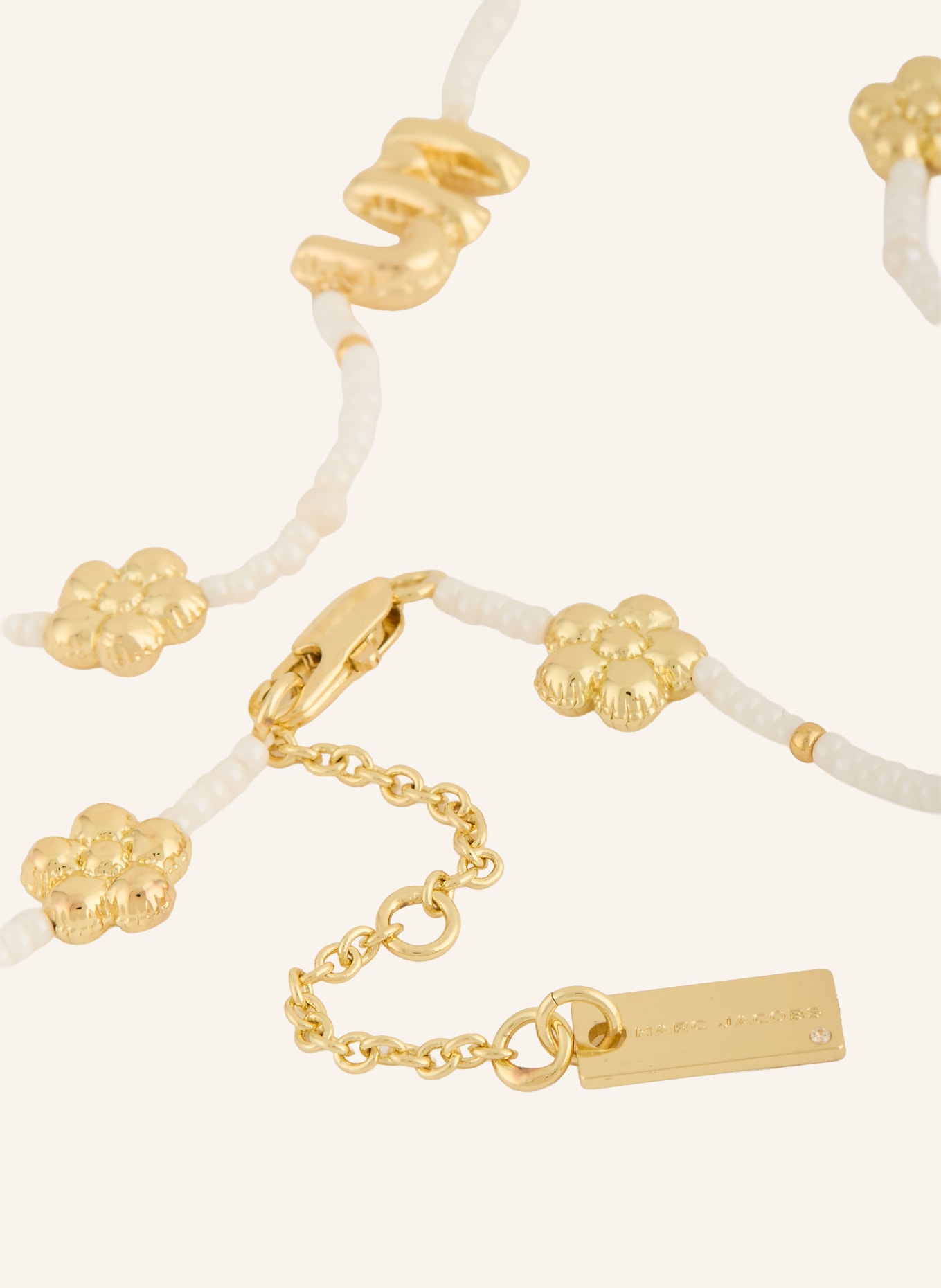 MARC JACOBS Halskette THE BEADED MJ BALLOON NECKLACE: GOLD / WEISS