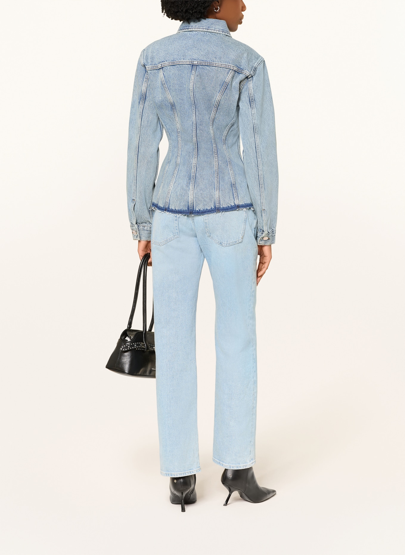 7 for all mankind CINCHED TRUCKER denim jacket: 3BX Light Blue