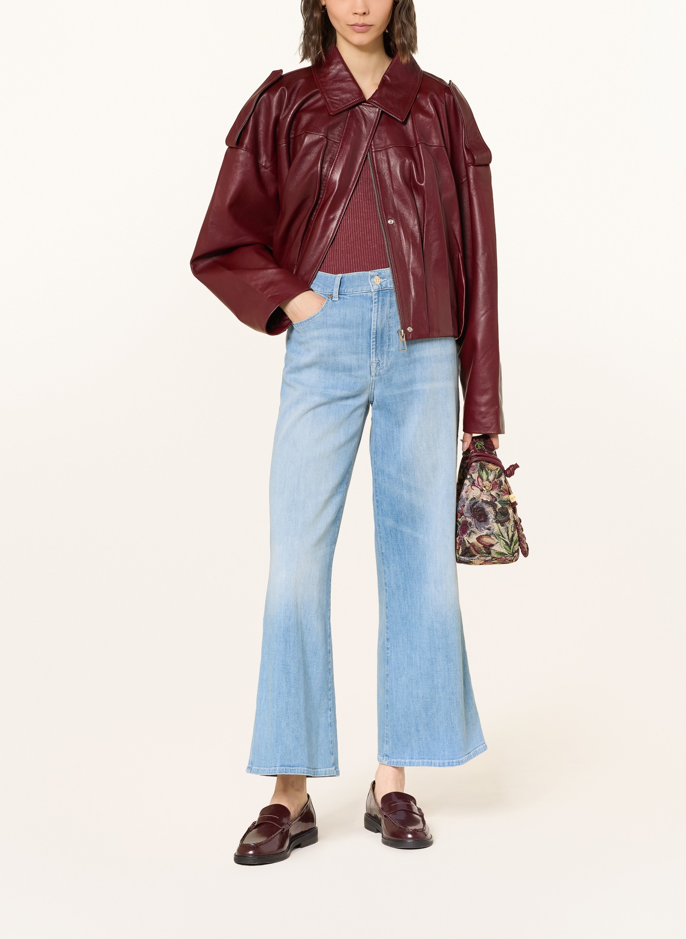 7 for all mankind Wide Leg Jeans LOTTA ANKLE: 3DG Light Blue