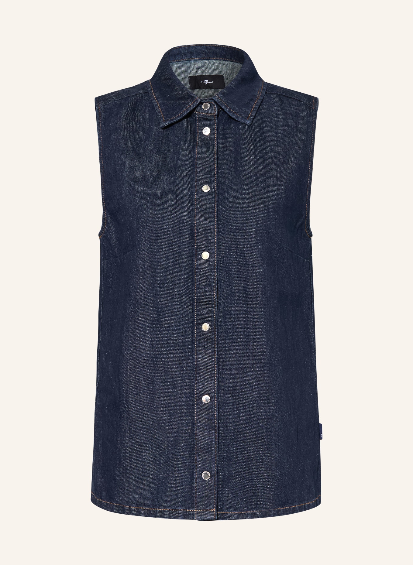 7 for all mankind BLOSSOM denim vest with linen: DARK BLUE