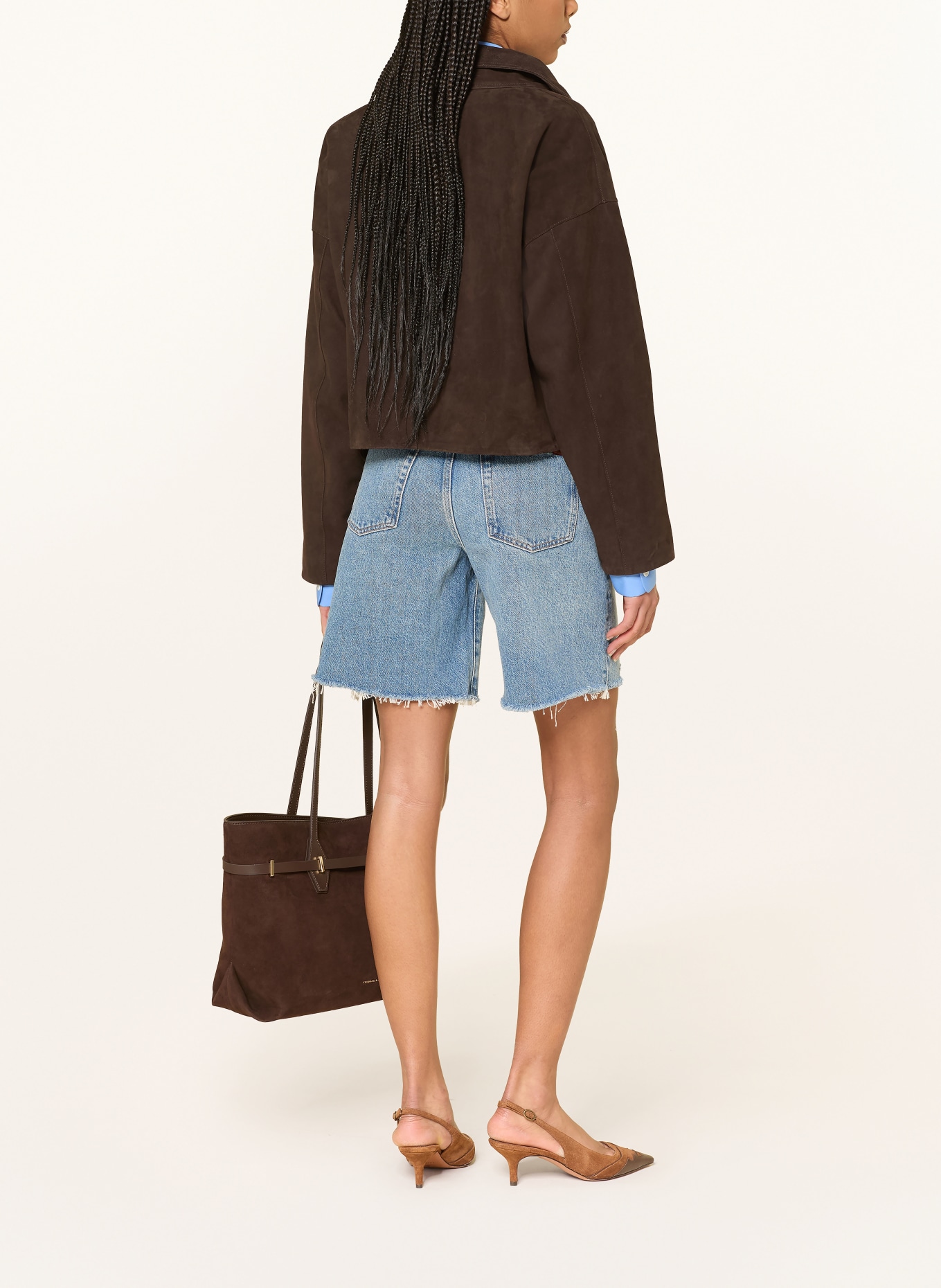 7 for all mankind LOLA denim shorts: STW Mid Blue