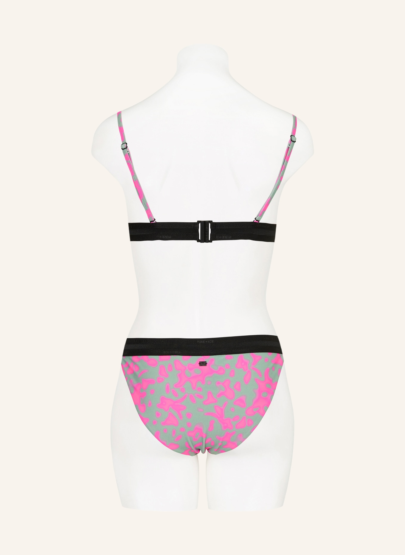 FIRE+ICE Triangel-Bikini-Top HANKA3: GRÜN / NEONPINK / SCHWARZ
