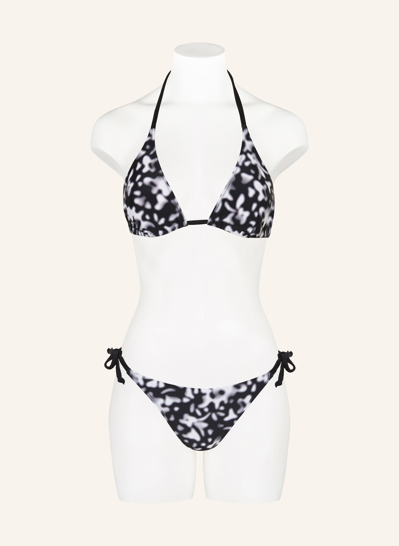 FIRE+ICE Triangel-Bikini-Top GABY3: SCHWARZ / HELLGRAU / WEISS