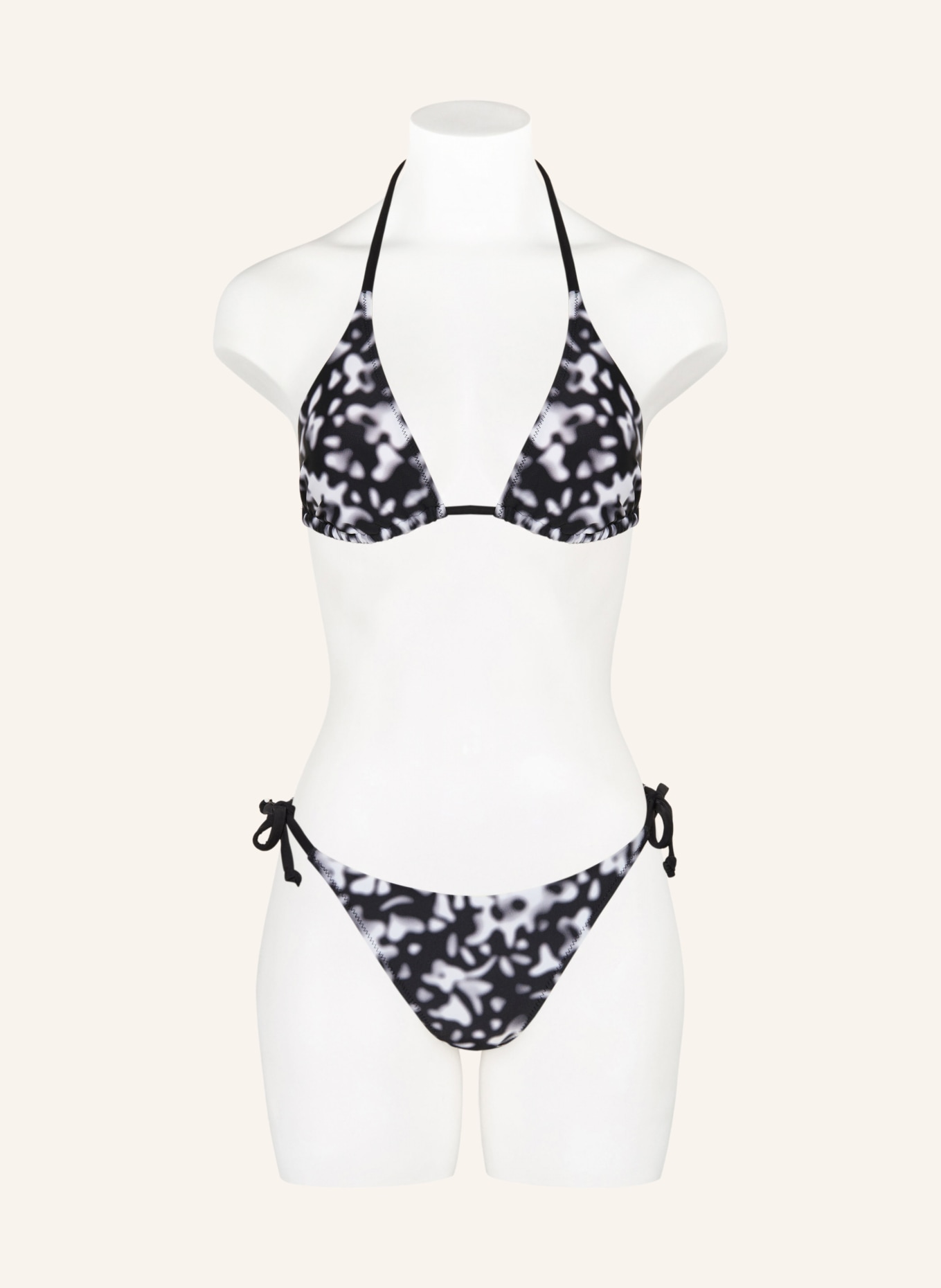 FIRE+ICE Triangel-Bikini-Hose ABISKA2: SCHWARZ / HELLGRAU / WEISS