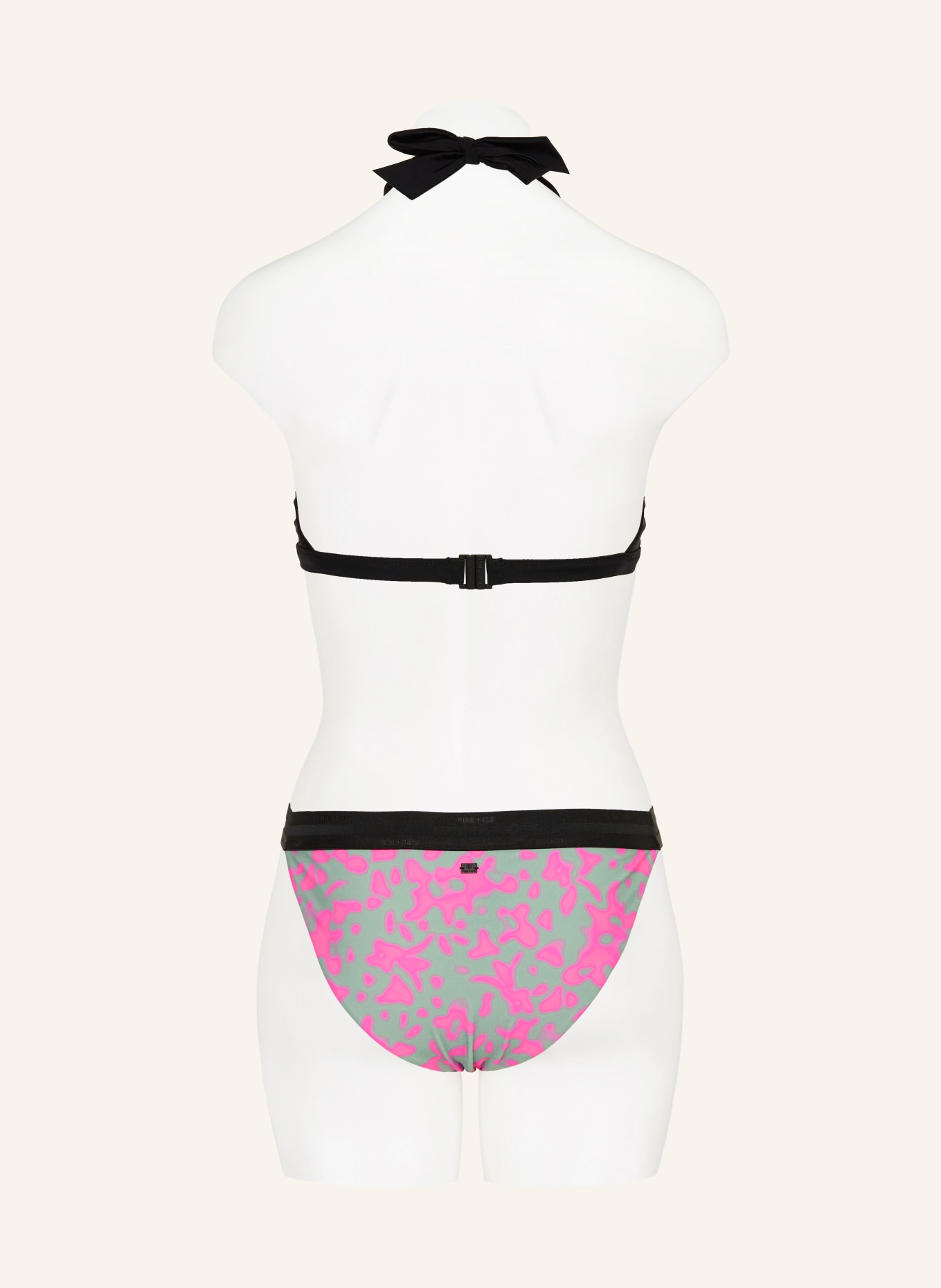 FIRE+ICE Neckholder-Bikini-Top JASMIN2: GRÜN / NEONPINK / SCHWARZ
