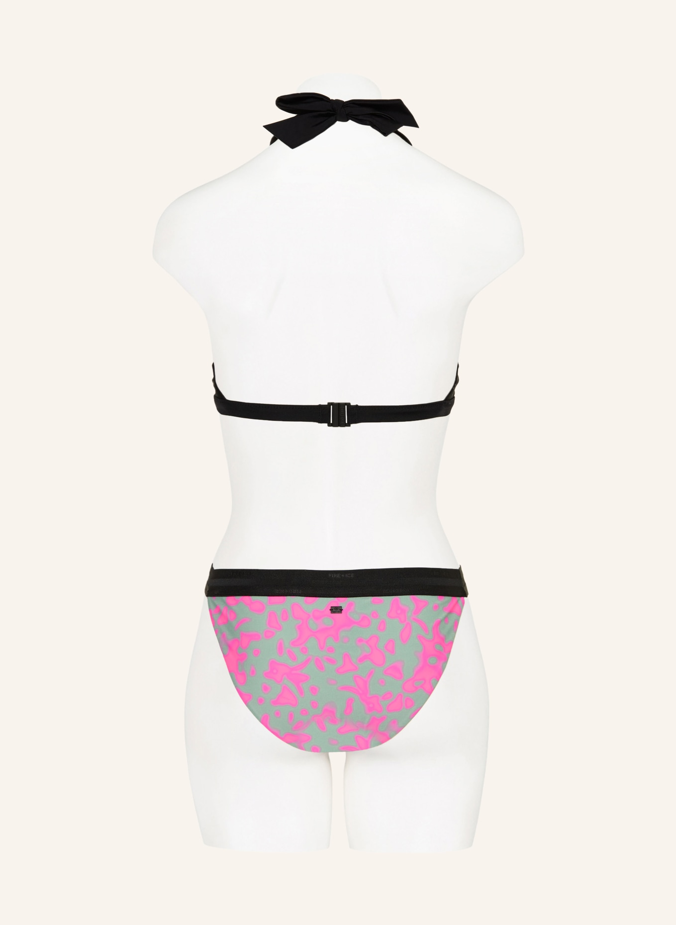 FIRE+ICE Basic-Bikini-Hose JUDIT2: GRÜN / NEONPINK / SCHWARZ