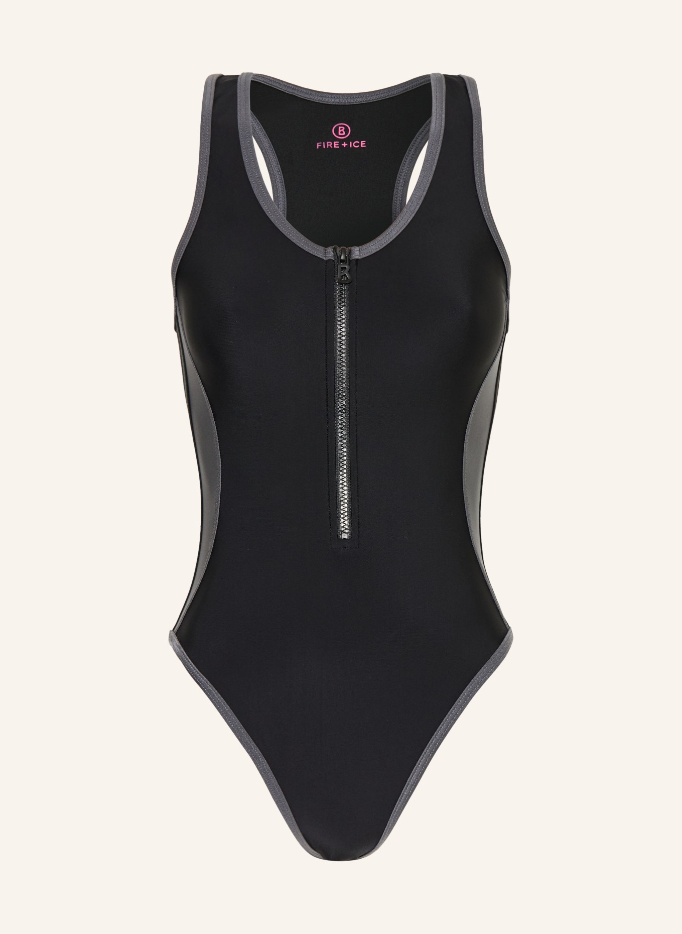 FIRE+ICE Badeanzug ZORA: SCHWARZ / GRAU