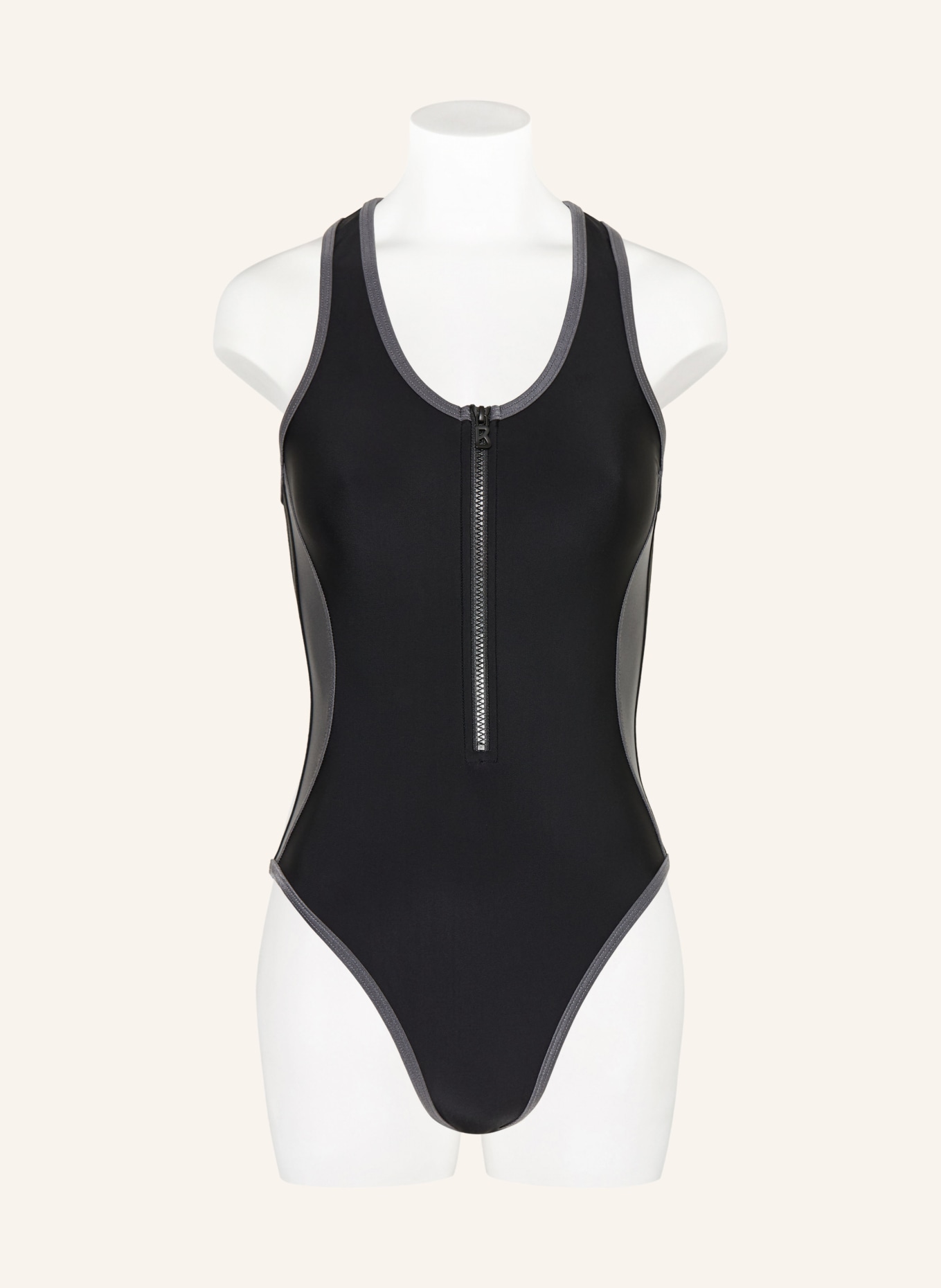 FIRE+ICE Badeanzug ZORA: SCHWARZ / GRAU