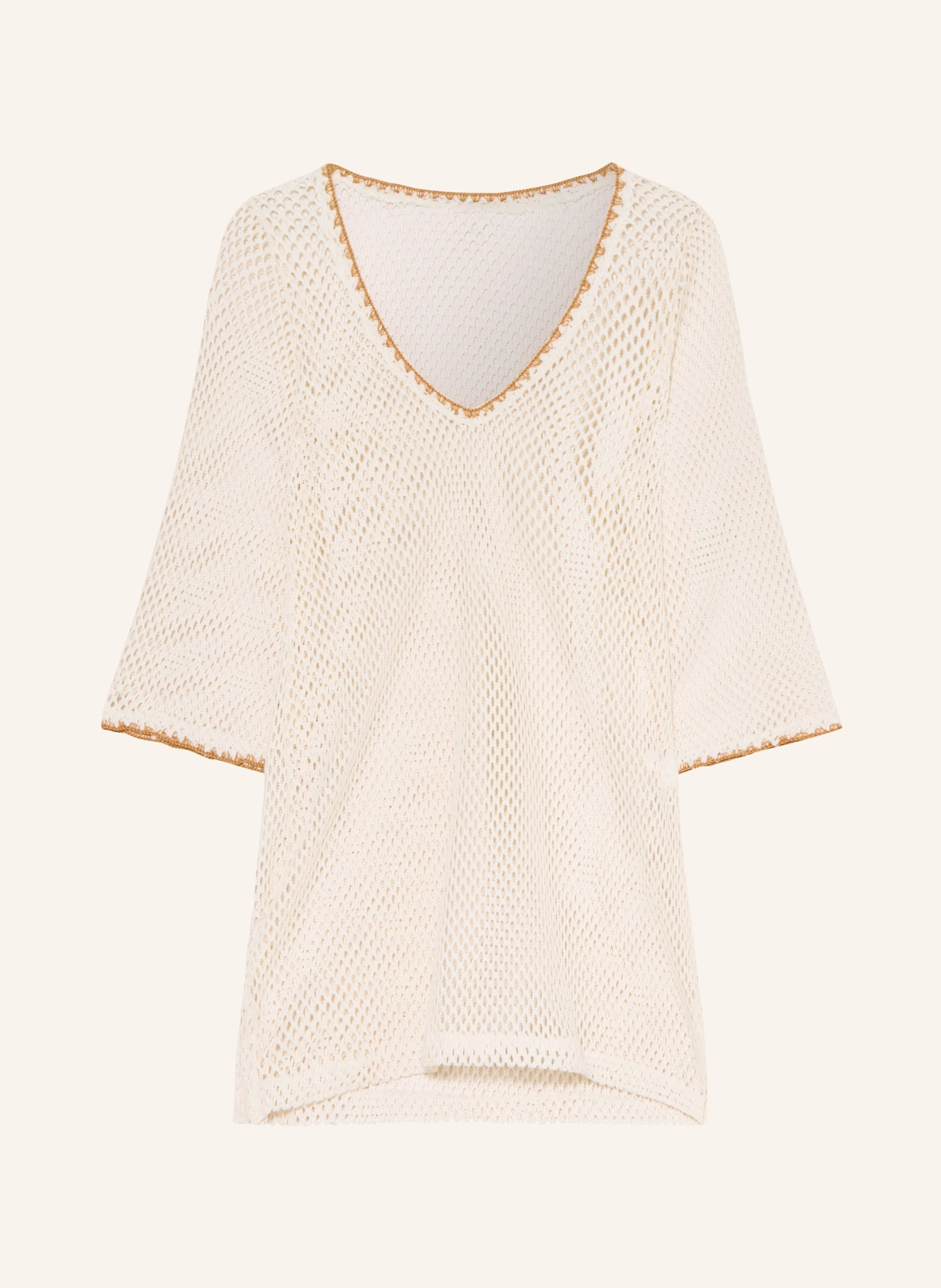 BANANA MOON Plážové šaty OCTAVIE HAYATO s 3/4 rukávem: REŽNÁ / VELBLOUDÍ