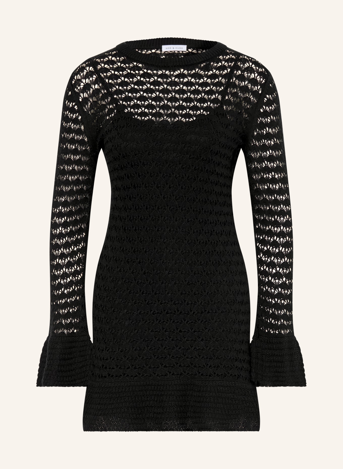 MRS & HUGS pletené šaty: ČERNÁ